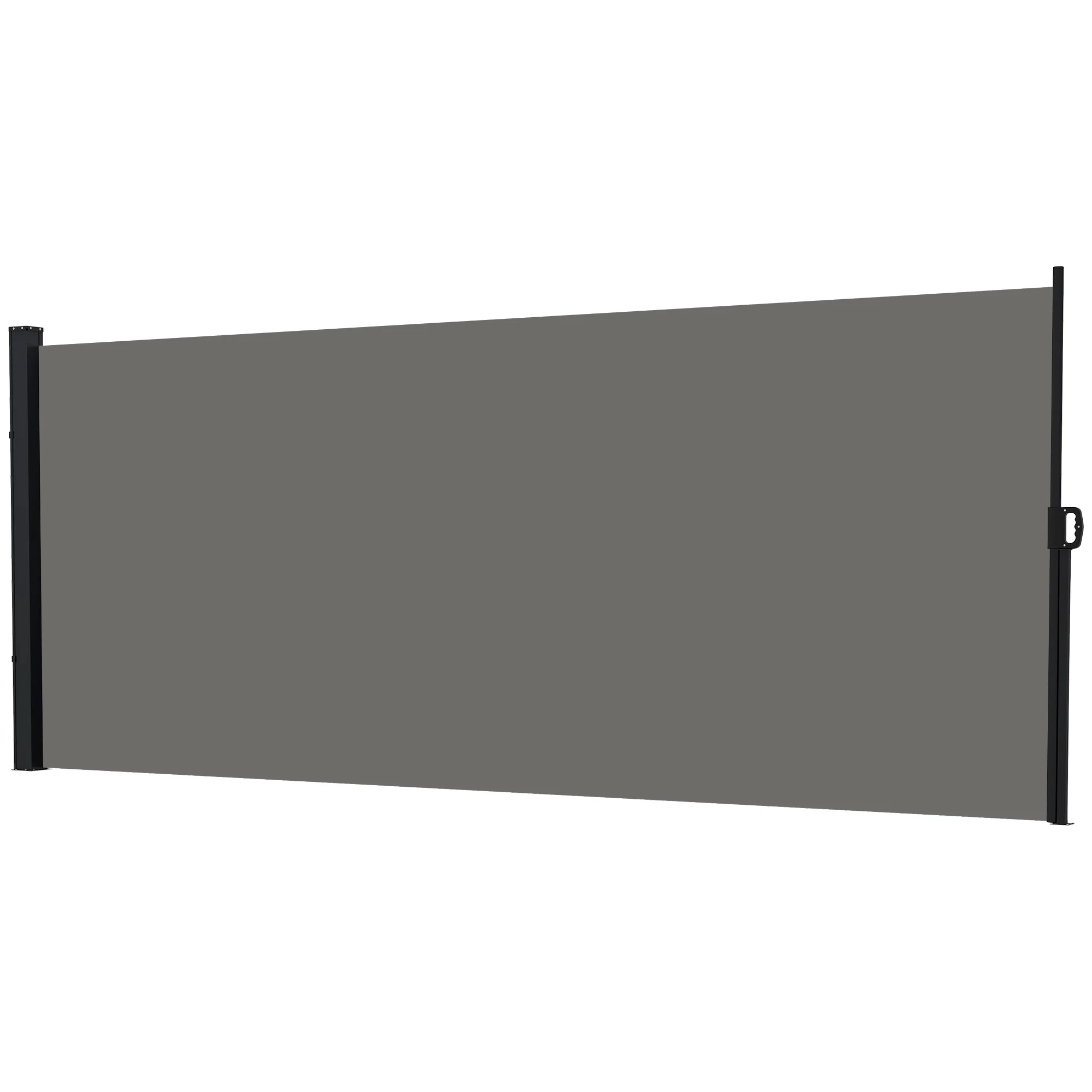 13' x 6' Retractable Side Awning, Full Cassette Privacy Screen, Dark Grey - Image 2