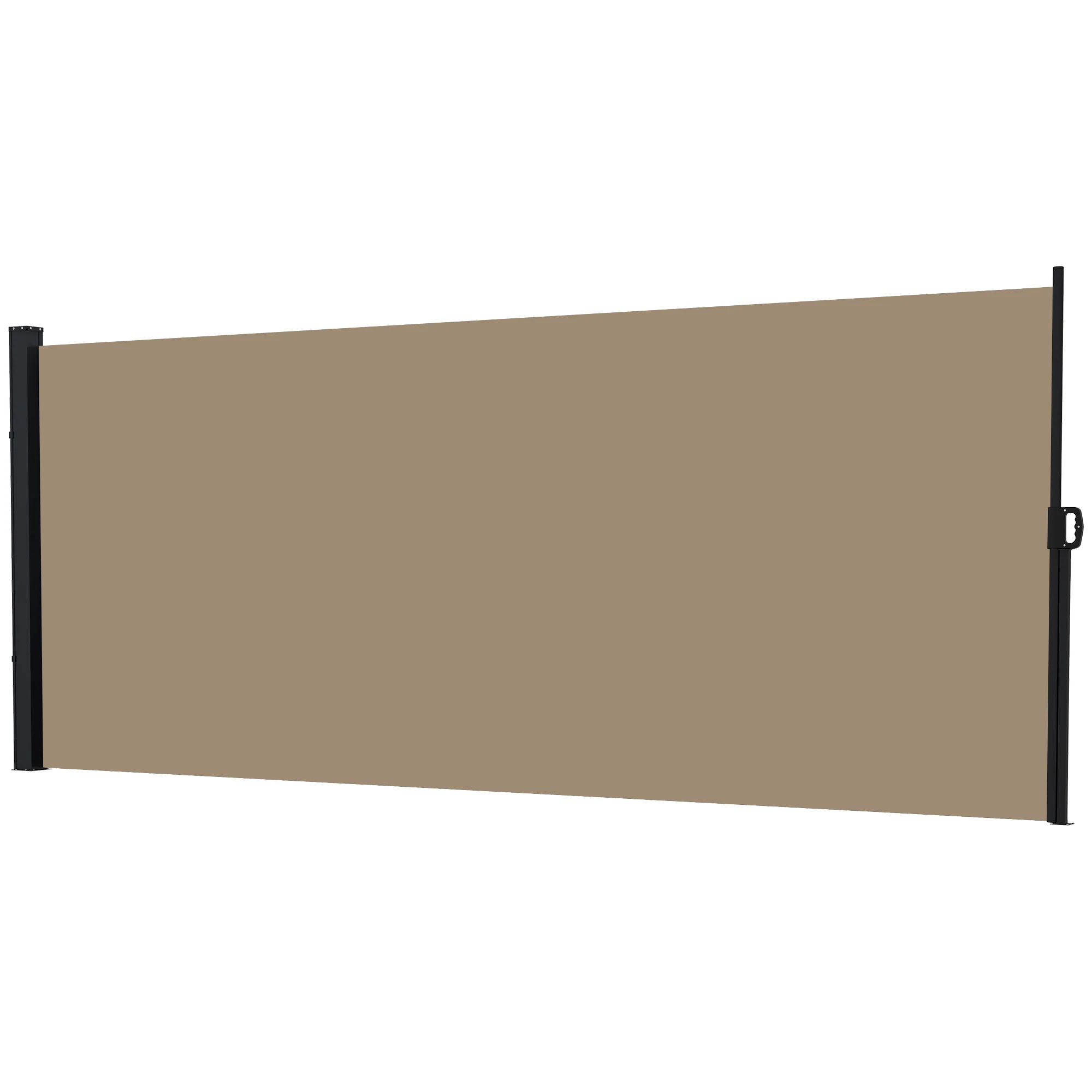 13' x 6' Retractable Side Awning, Full Cassette Privacy Screen, Khaki - Image 2