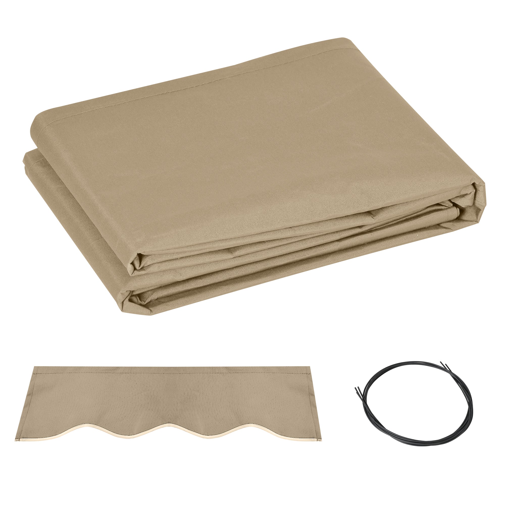 13' x 8' Retractable Awning Fabric Replacement, 280gsm UV Resistant Fabric, Beige - Image 12