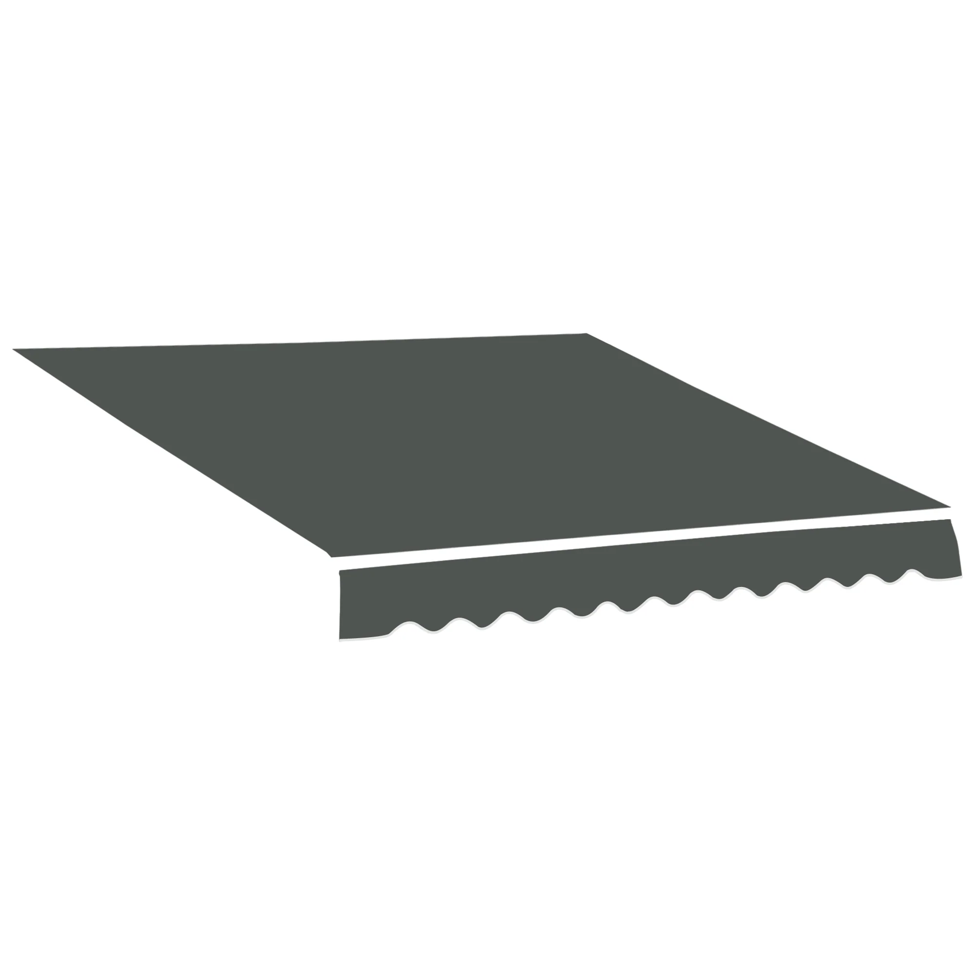 13' x 8' Retractable Awning Fabric Replacement, 280gsm UV Resistant Fabric, Grey - Image 12