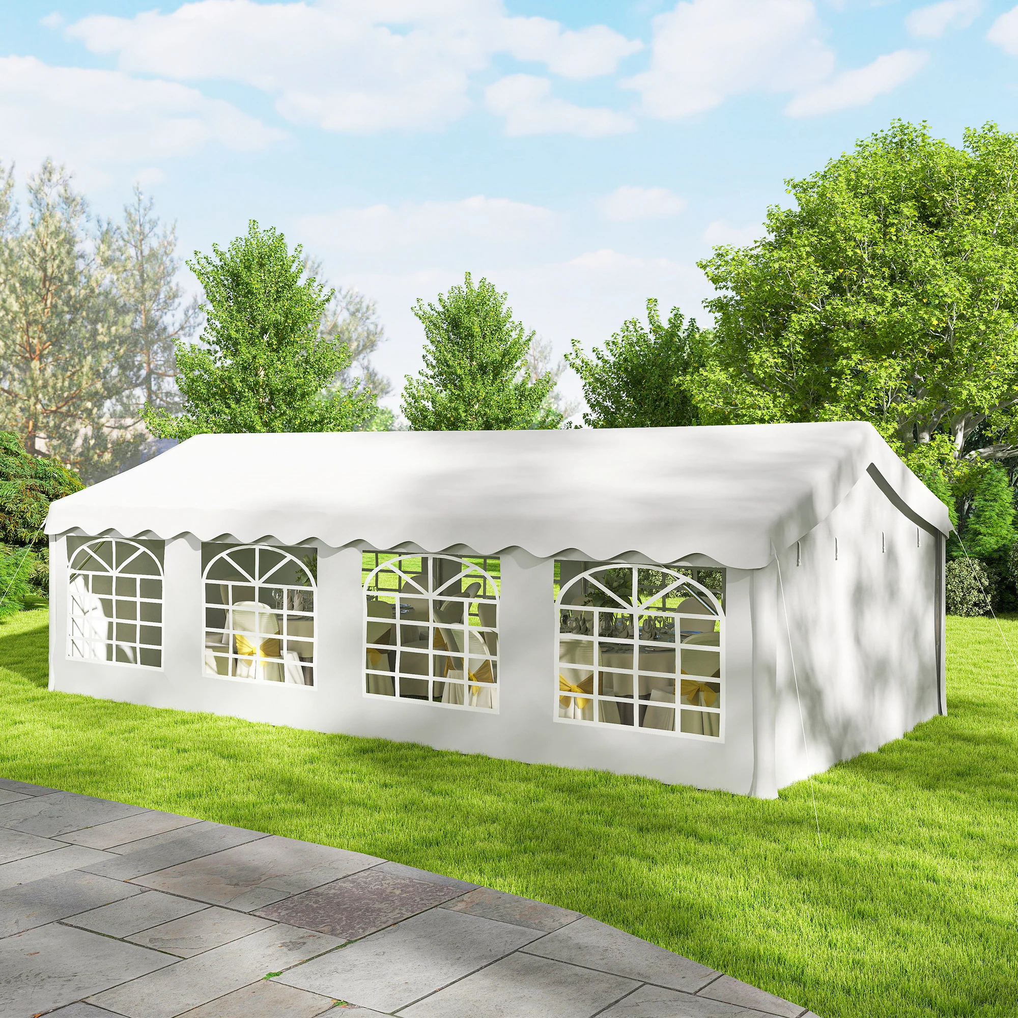13' x 26' Heavy Duty Party Tent and Carport with Sidewalls, White - Image 11