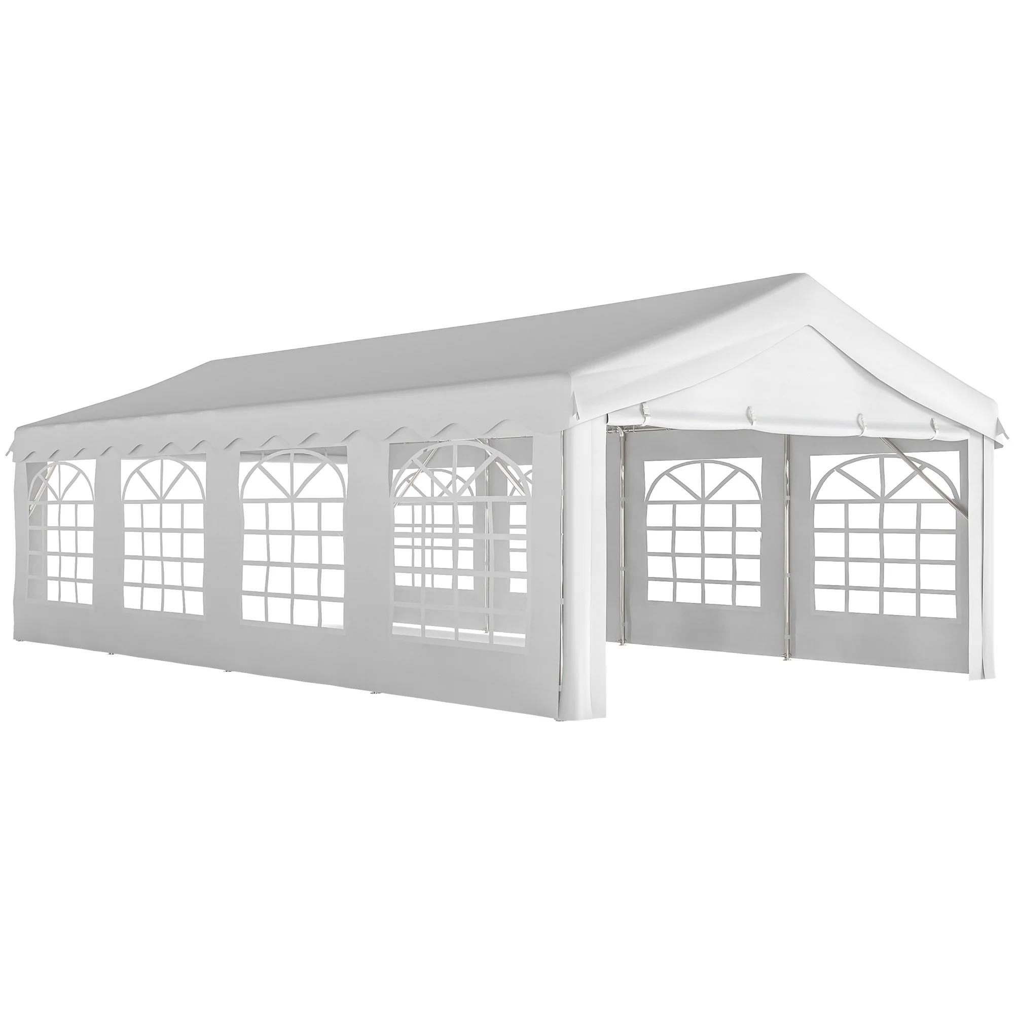 13' x 26' Heavy Duty Party Tent and Carport with Sidewalls, White - Image 12