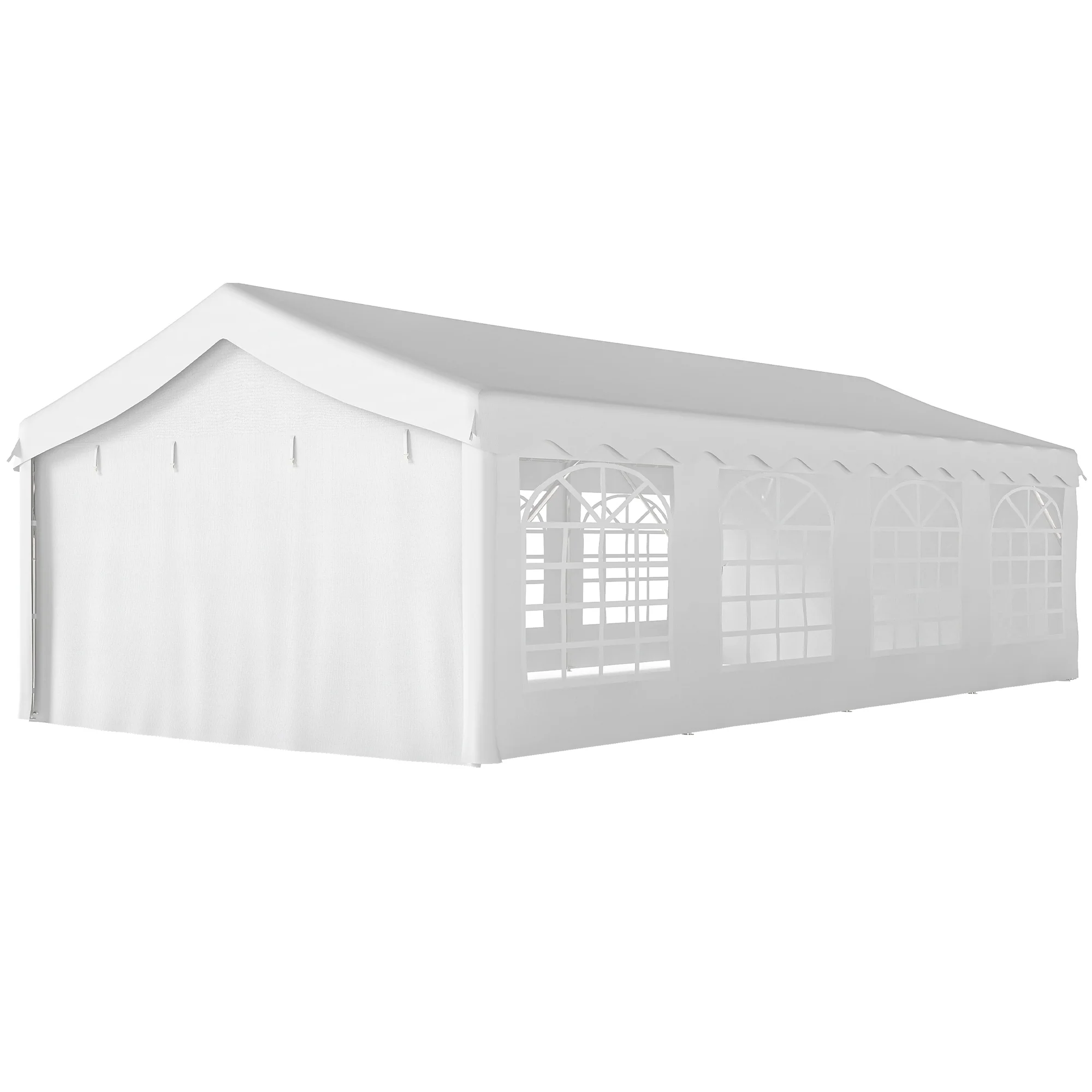13' x 26' Heavy Duty Party Tent and Carport with Sidewalls, White - Image 2