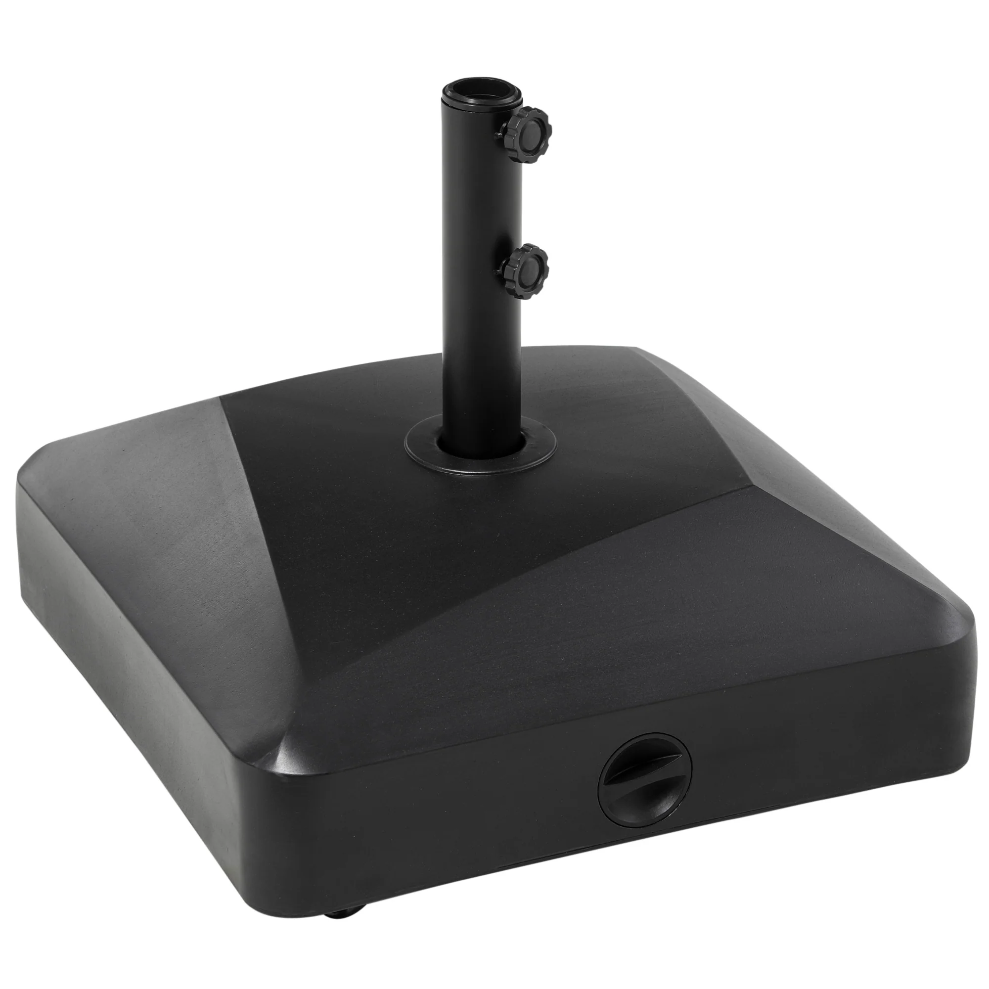 132lb Wheeled Square Umbrella Base, Sand/Water Fillable, Black
