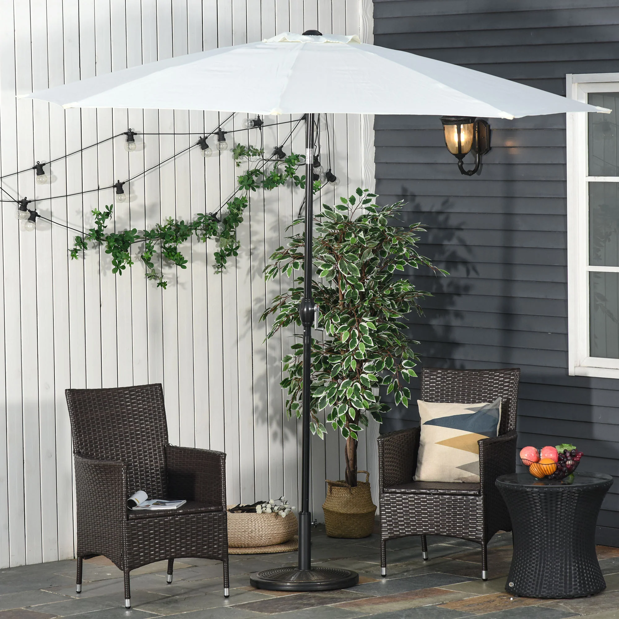 13kg Garden Parasol Base, Outdoor Market Umbrella Stand, Fits 35/38/48mm Poles, Black - Image 9