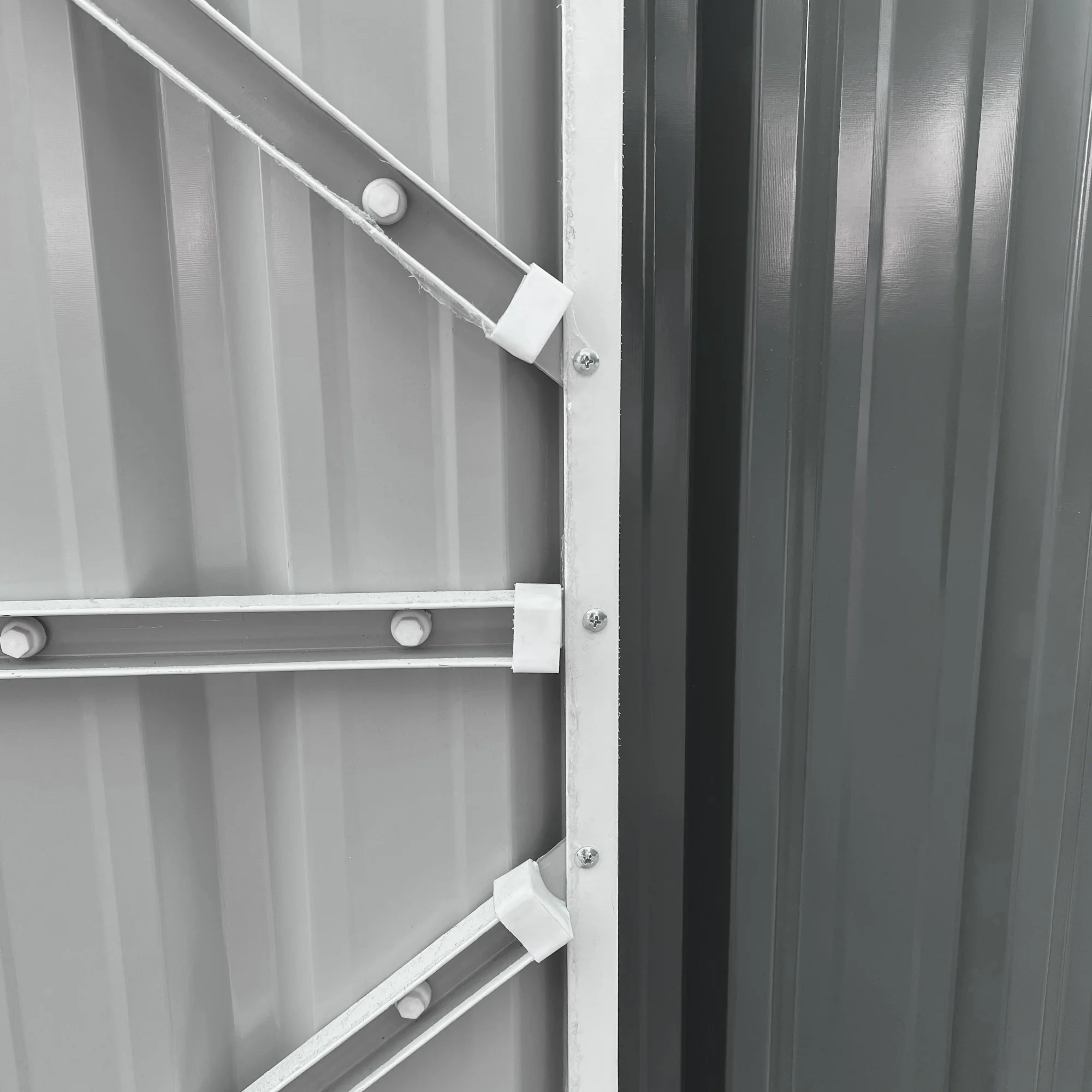 14' x 8' Outdoor Storage Shed, Galvanized Steel Garden Shed with Lockable Doors, Air Vents and Gloves, Waterproof Tool Shed for Backyard, Patio and Lawn, Grey - Image 11