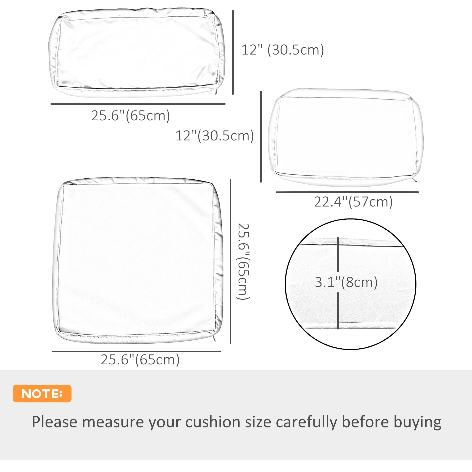 14pc Patio Rattan Sofa Set Cushion Cover Replacement Set, No Cushion Included, Black - Image 5