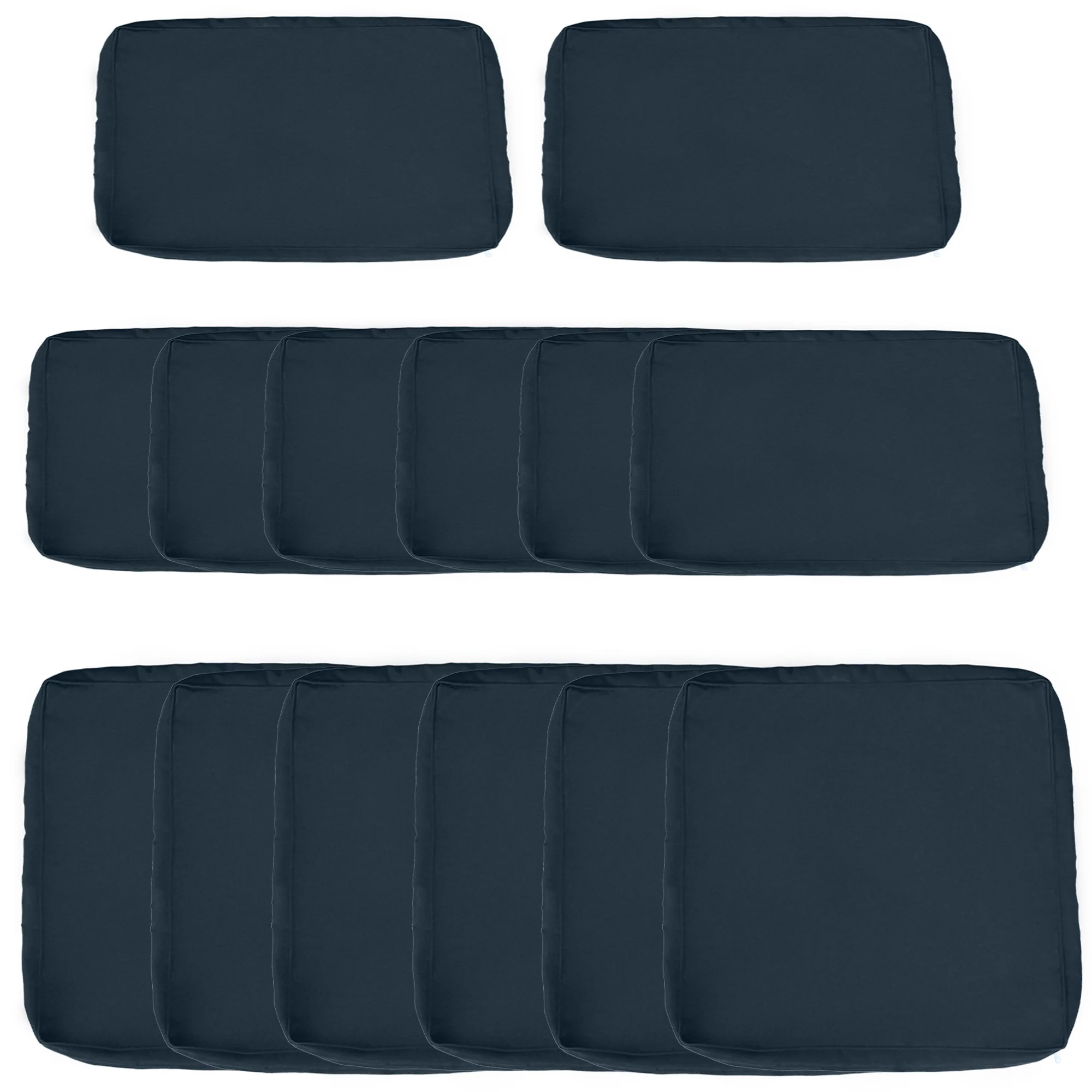 14pc Patio Rattan Sofa Set Cushion Cover Replacement Set, No Cushion Included, Blue