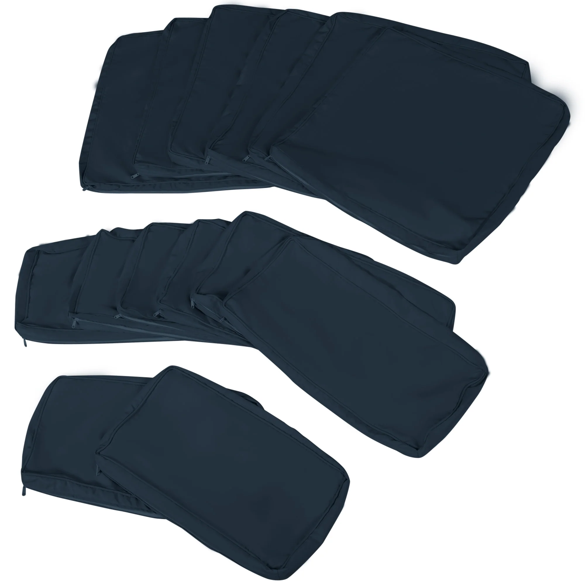 14pc Patio Rattan Sofa Set Cushion Cover Replacement Set, No Cushion Included, Blue - Image 9