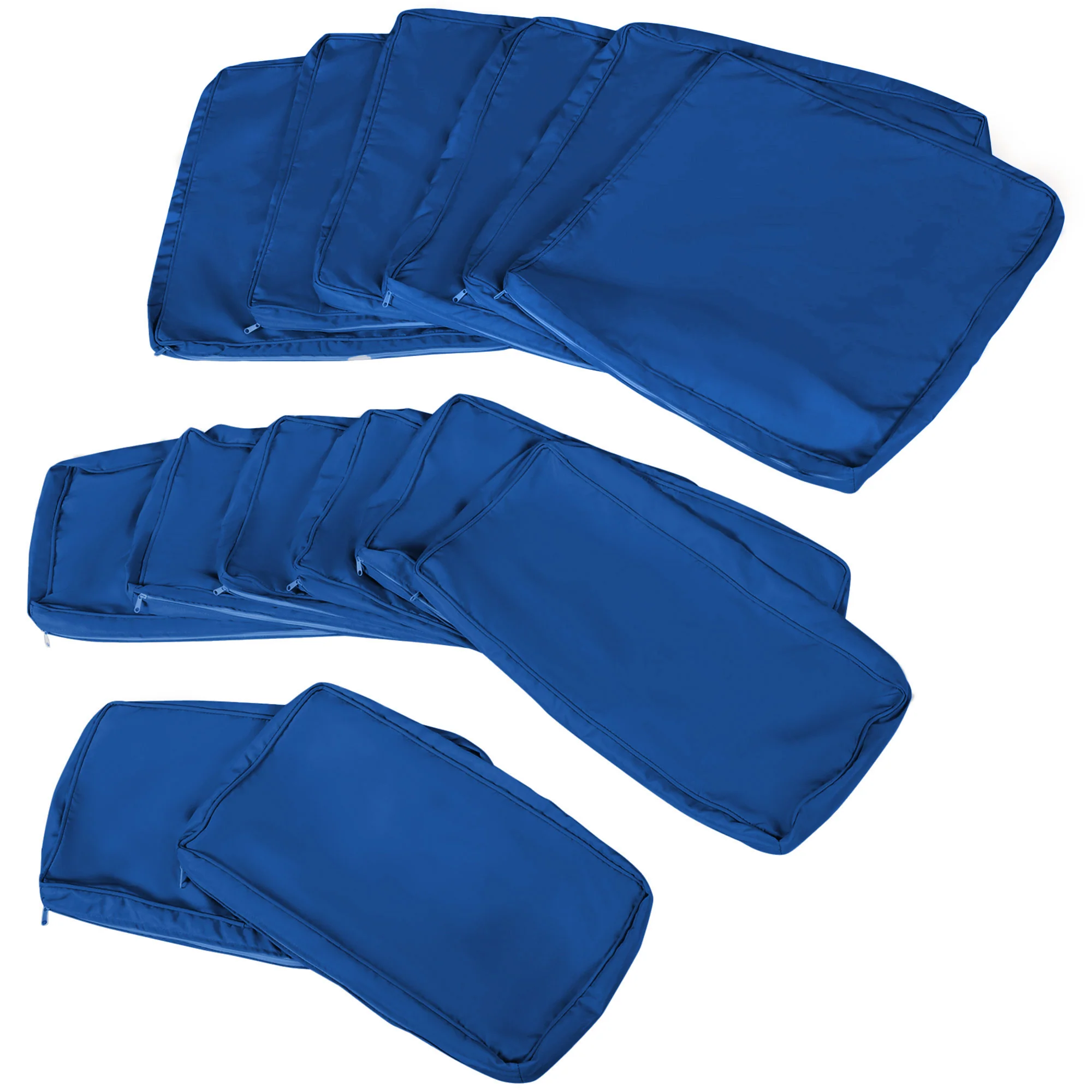 14pc Patio Rattan Sofa Set Cushion Cover Replacement Set, No Cushion Included, Navy Blue - Image 11