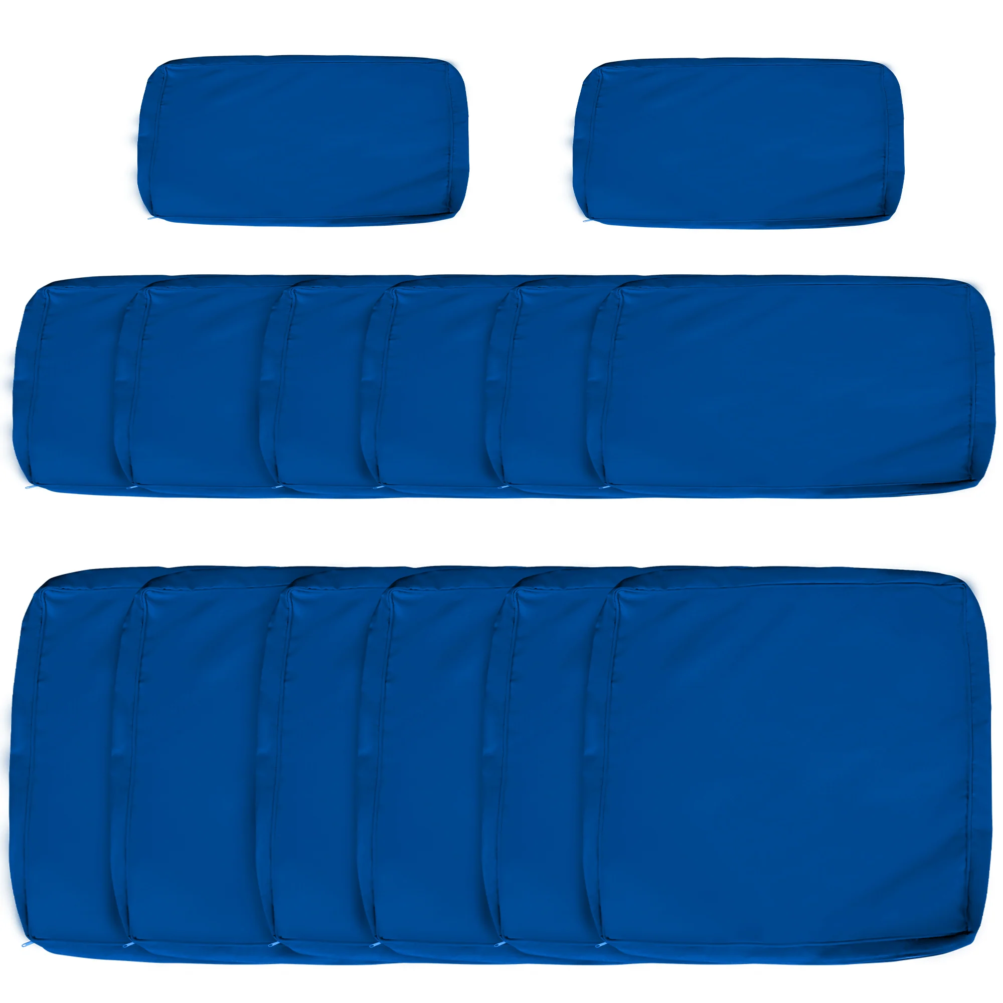 14pc Patio Rattan Sofa Set Cushion Cover Replacement Set, No Cushion Included, Navy Blue - Image 12