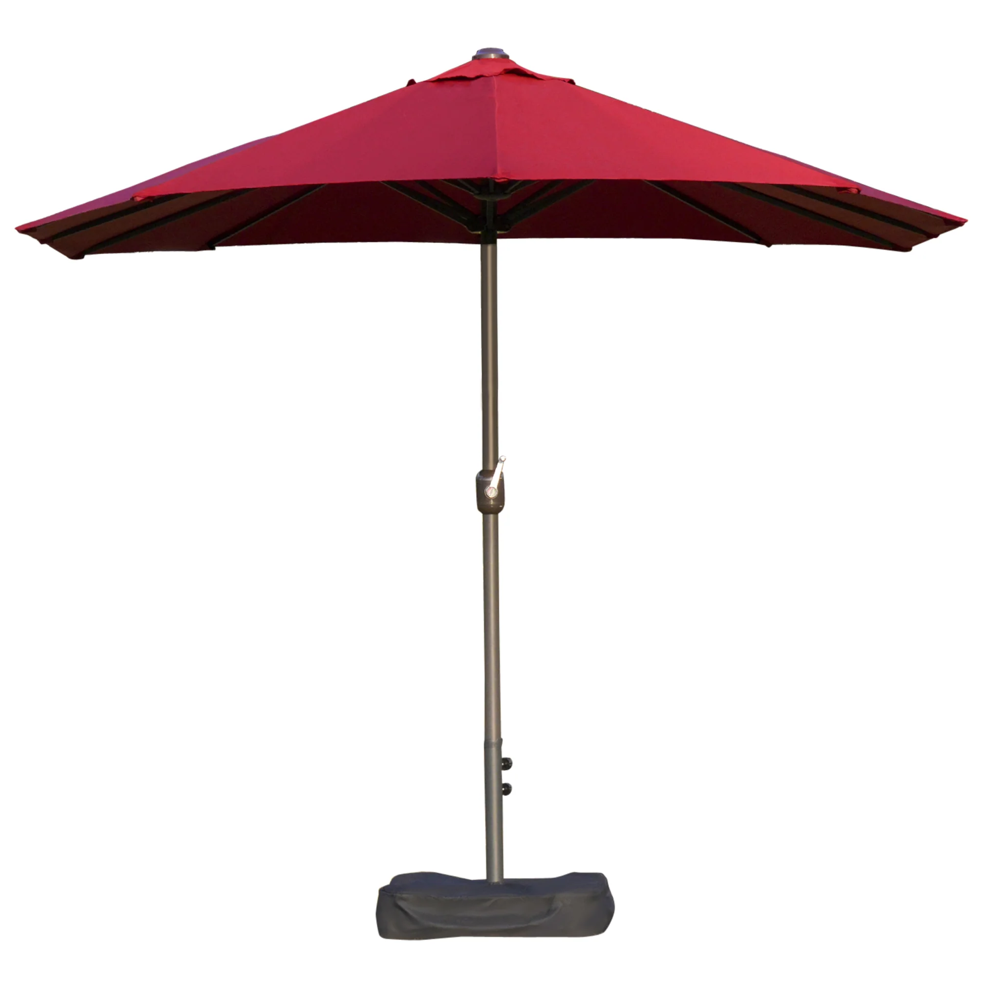 15' Twin Canopy Patio Umbrella with Crank & Cross Base, Wine Red - Image 2