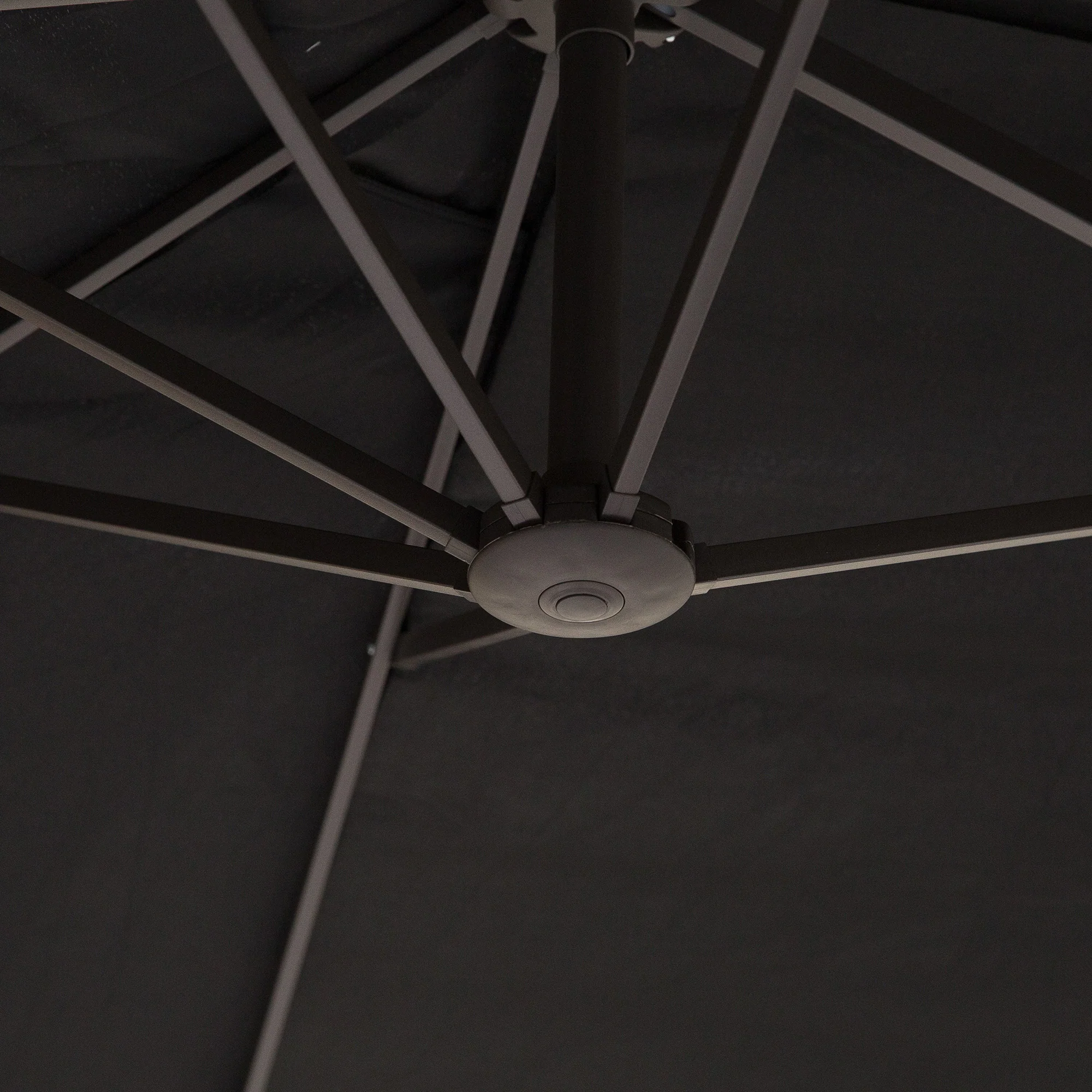 15' Twin Canopy Patio Umbrella with Crank, Air Vents, Black - Image 11