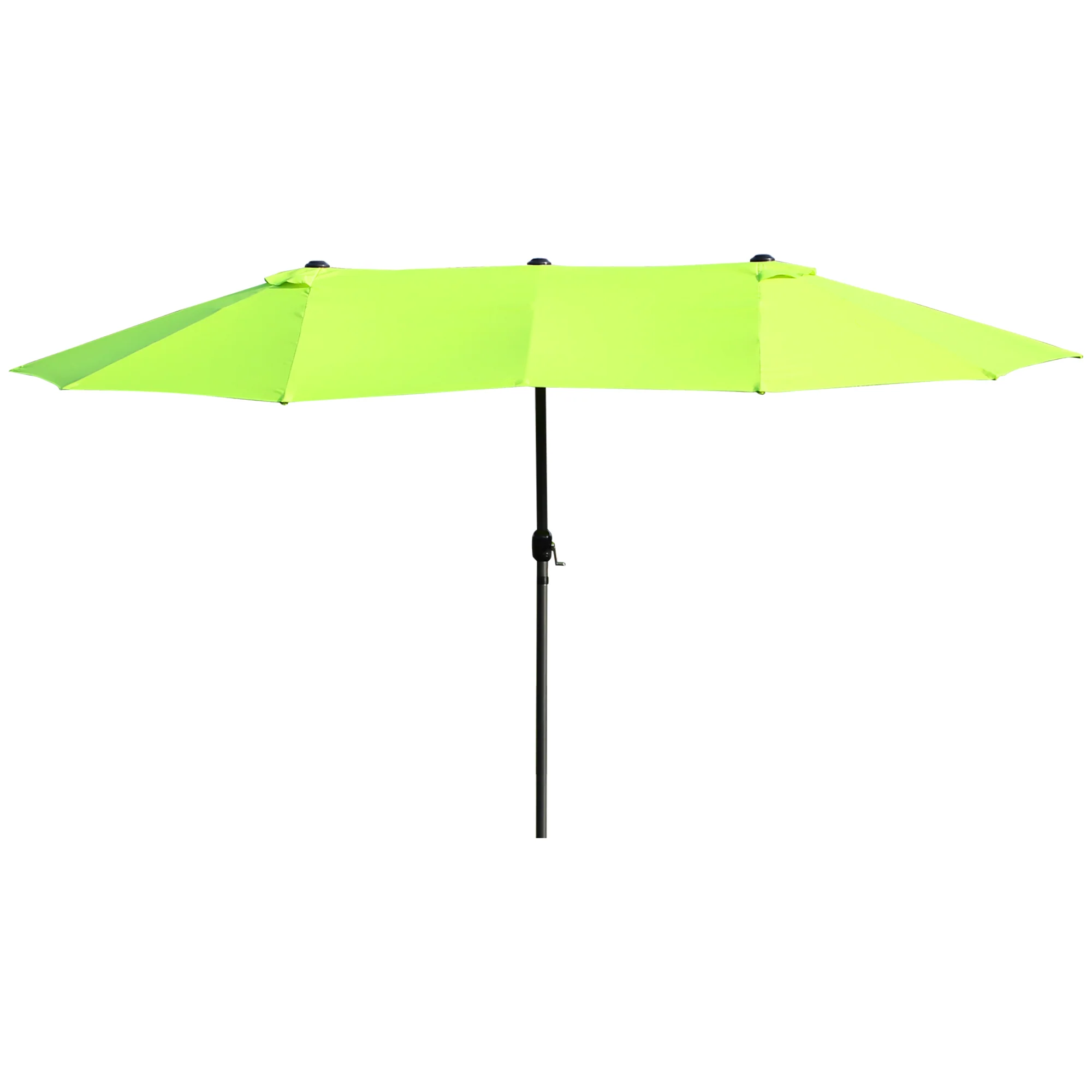 15' Twin Canopy Patio Umbrella with Crank , Air Vents, Green - Image 2