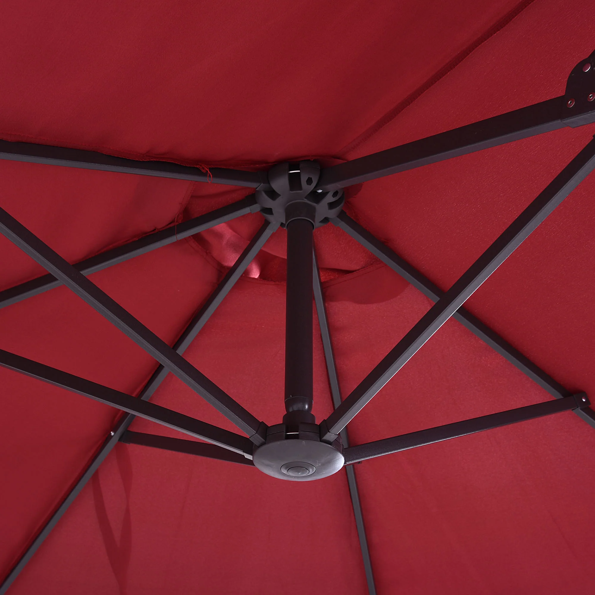 17' Twin Canopy Patio Umbrella with Crank(Stand Not Included), Wine Red - Image 9