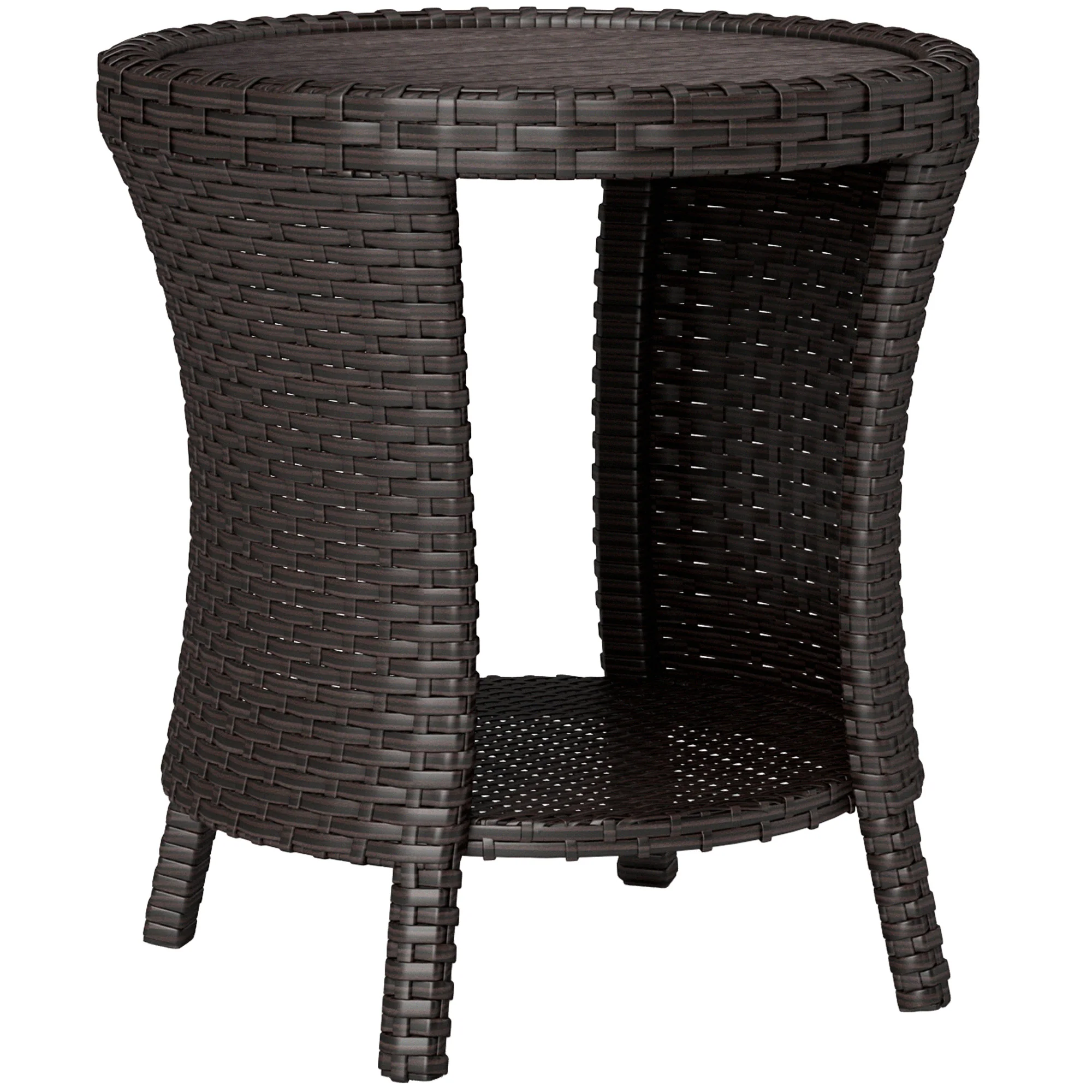 Reclining Outdoor Wicker Lounge Chair w/ Cushion, Adjustable Backrest & Footrest, Brown - Image 12