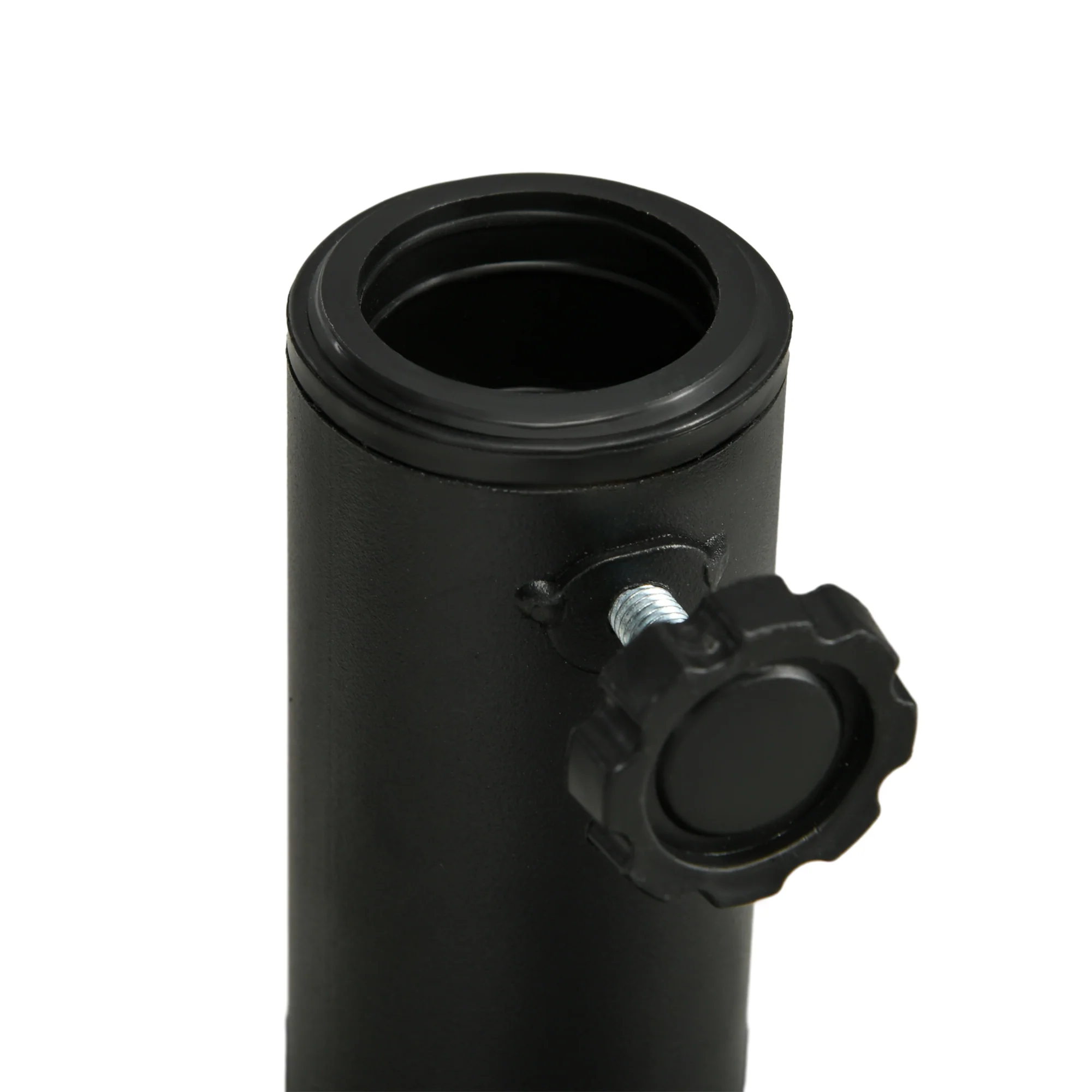 18kg Concrete Parasol Base with Rattan Effect, for 38, 48mm Poles, Black - Image 10