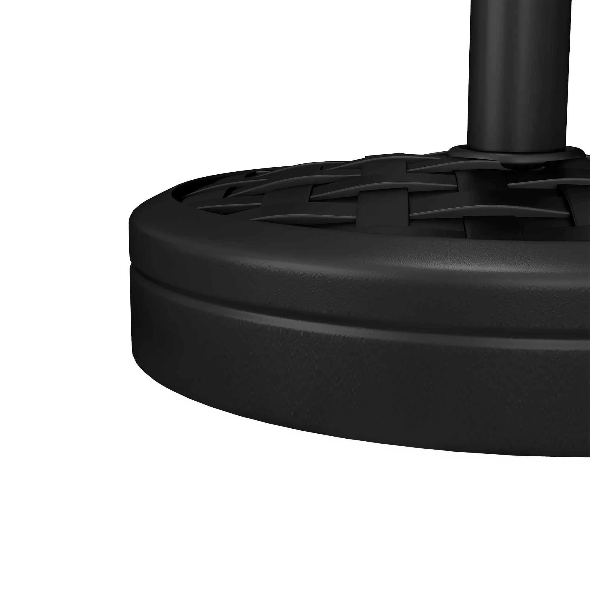 18kg Concrete Parasol Base with Rattan Effect, for 38, 48mm Poles, Black - Image 11