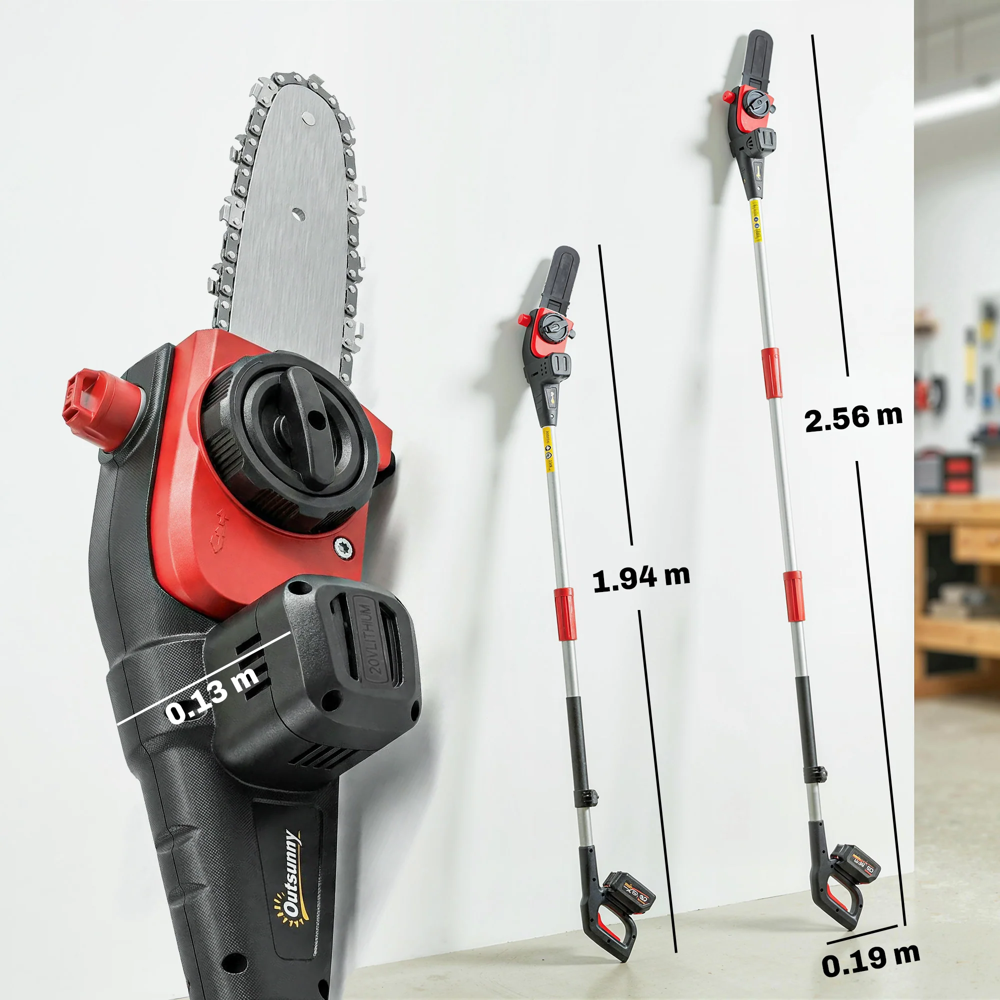 18V 8" Cordless Pole Chainsaw with 2 Batteries and Charger - Image 5