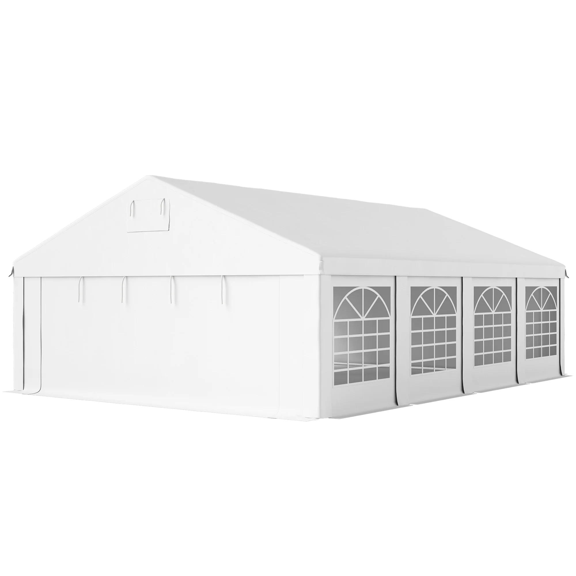 19.6' x 26' Party Tent with 8 Removable Sidewalls and Vents, White - Image 2
