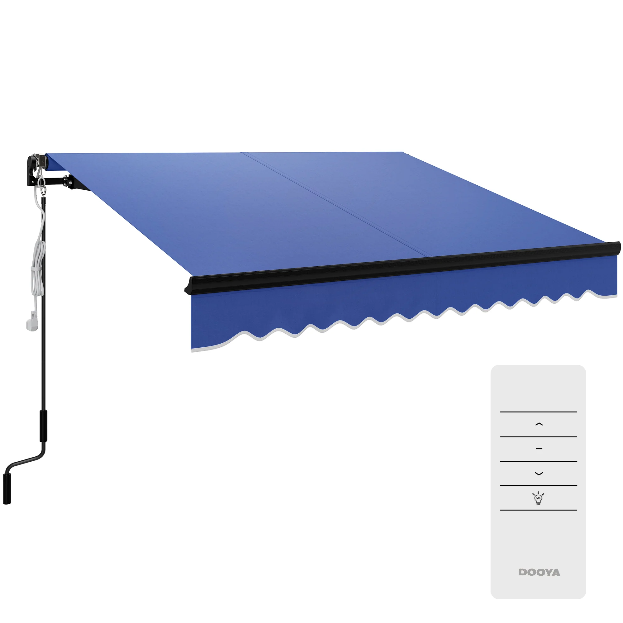 2.5 x 2m Electric Awning with LED Light & Remote Controller for Garden Patio Deck, Blue