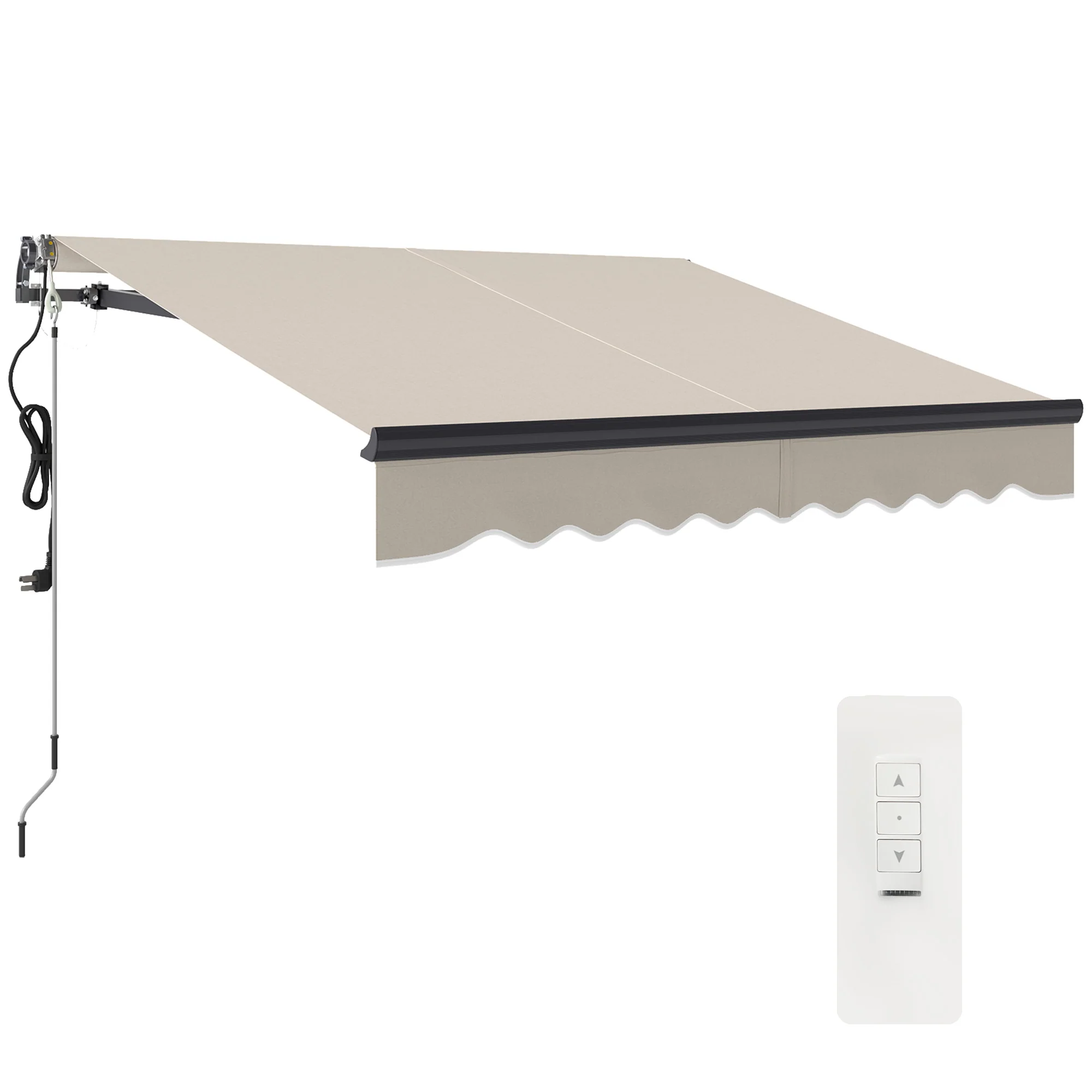 2.5 x 2m Electric Awning with Remote Controller for  Garden Patio Door Window, Beige