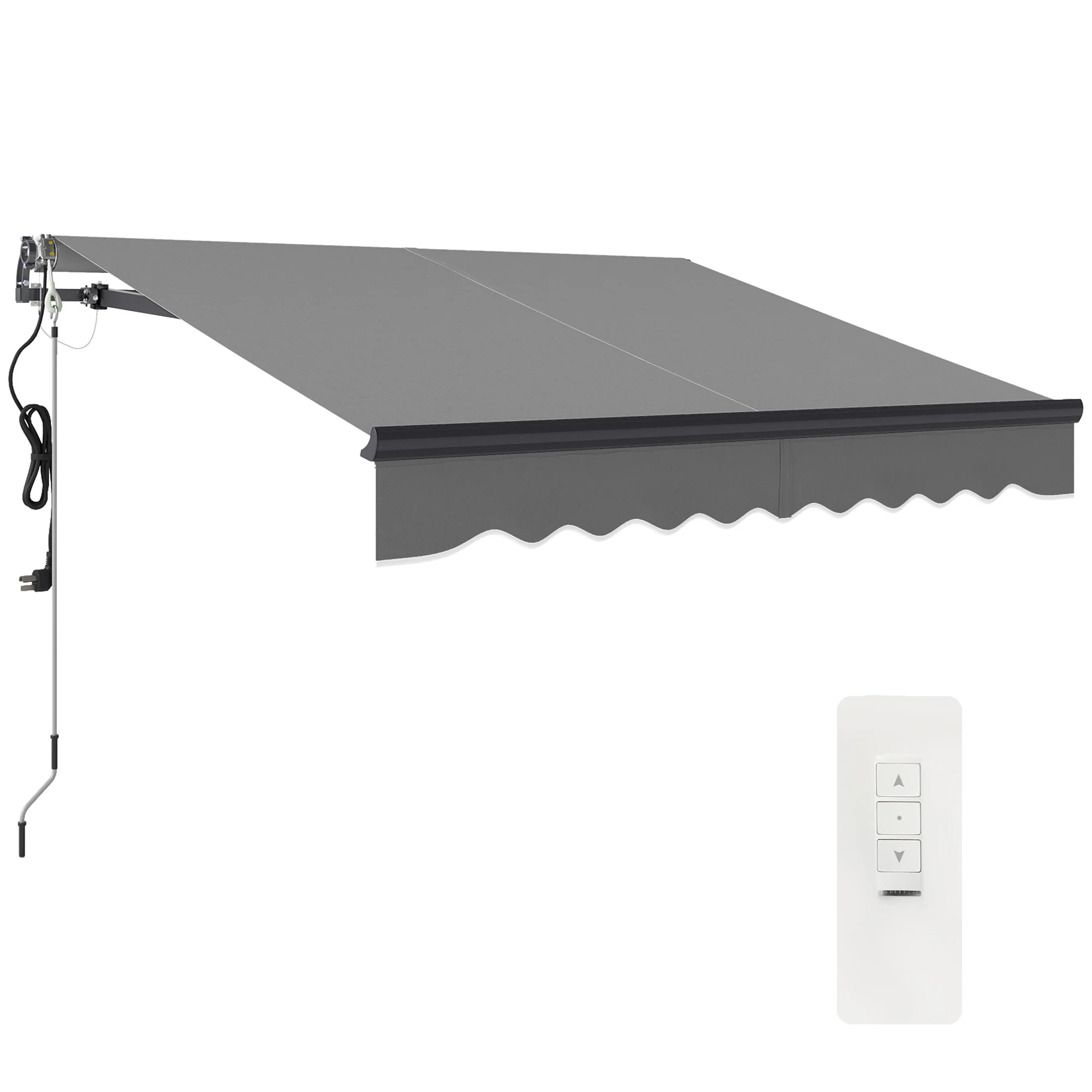 2.5 x 2m Electric Awning with Remote Controller for Garden Patio Door Window, Dark Grey