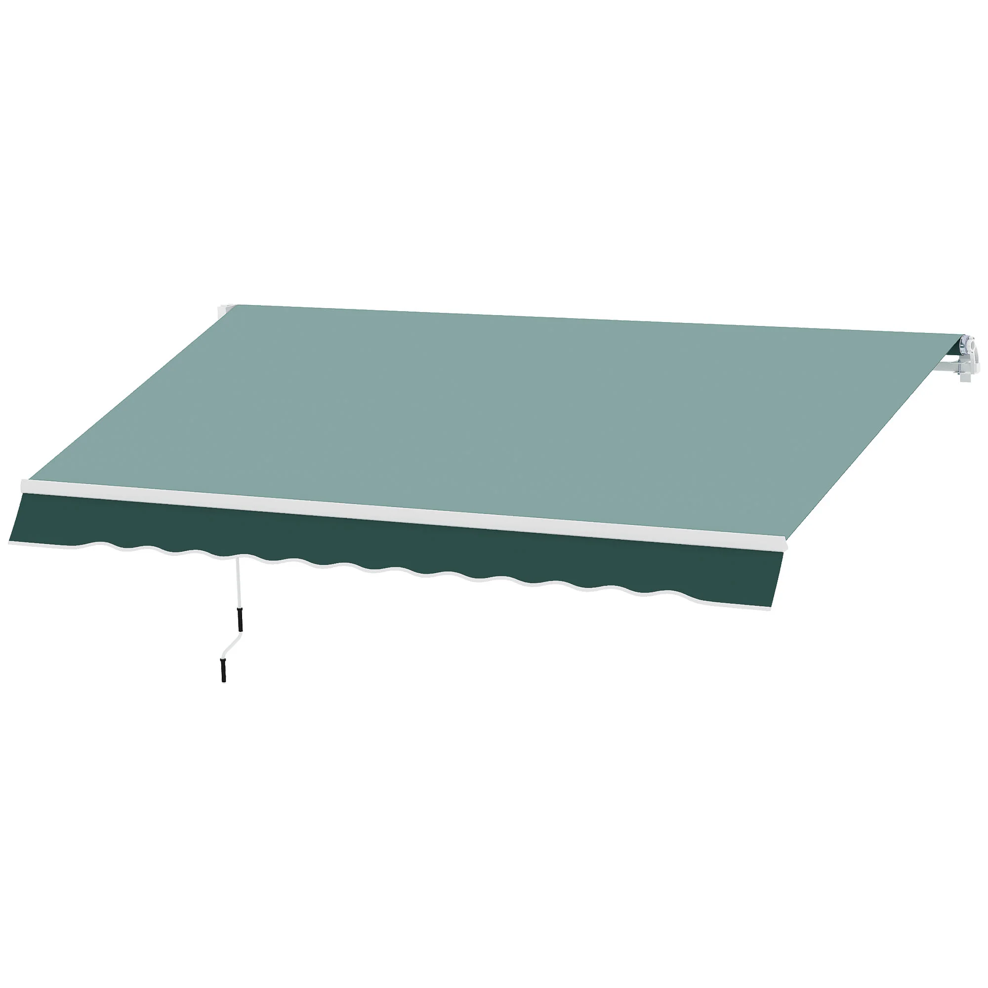 2.5 x 2m Manual Retractable Awning Canopy with Winding Handle for Patio, Green - Image 2