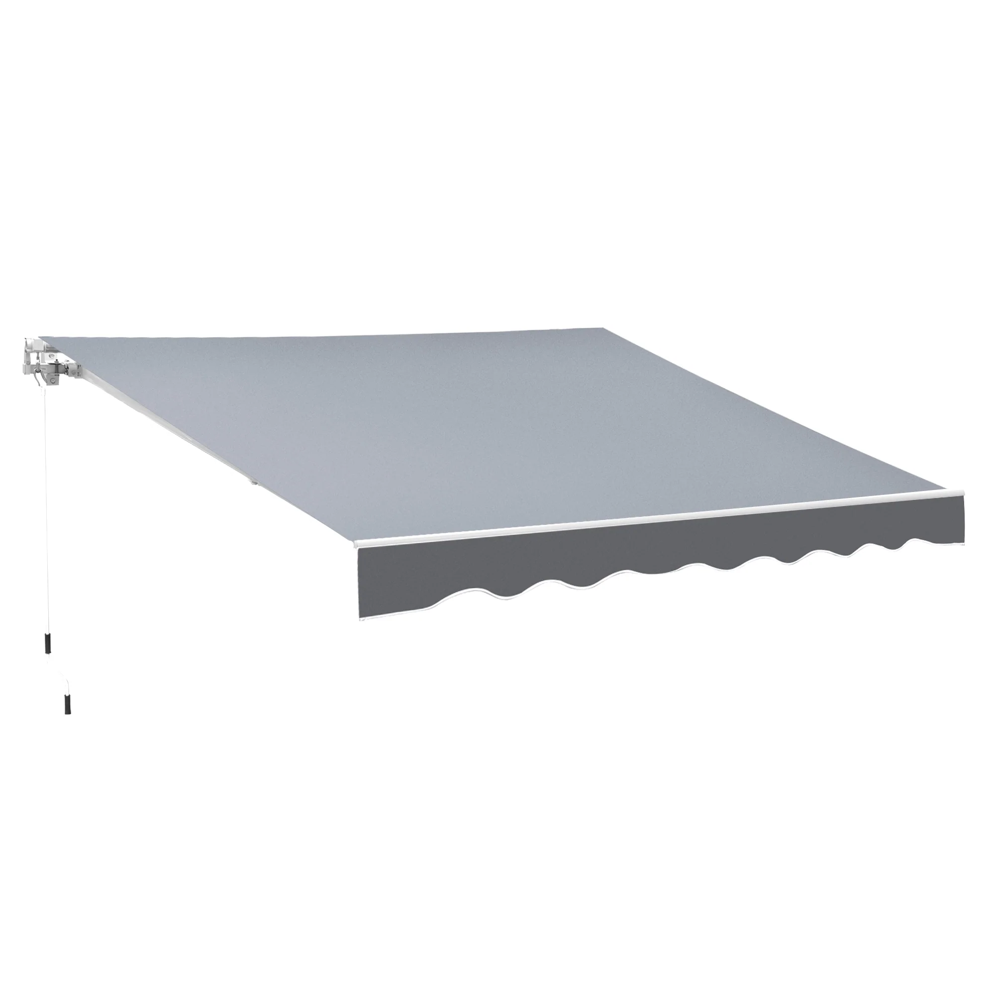 2.5 x 2m Manual Retractable Awning Canopy with Winding Handle for Garden, Patio, Grey