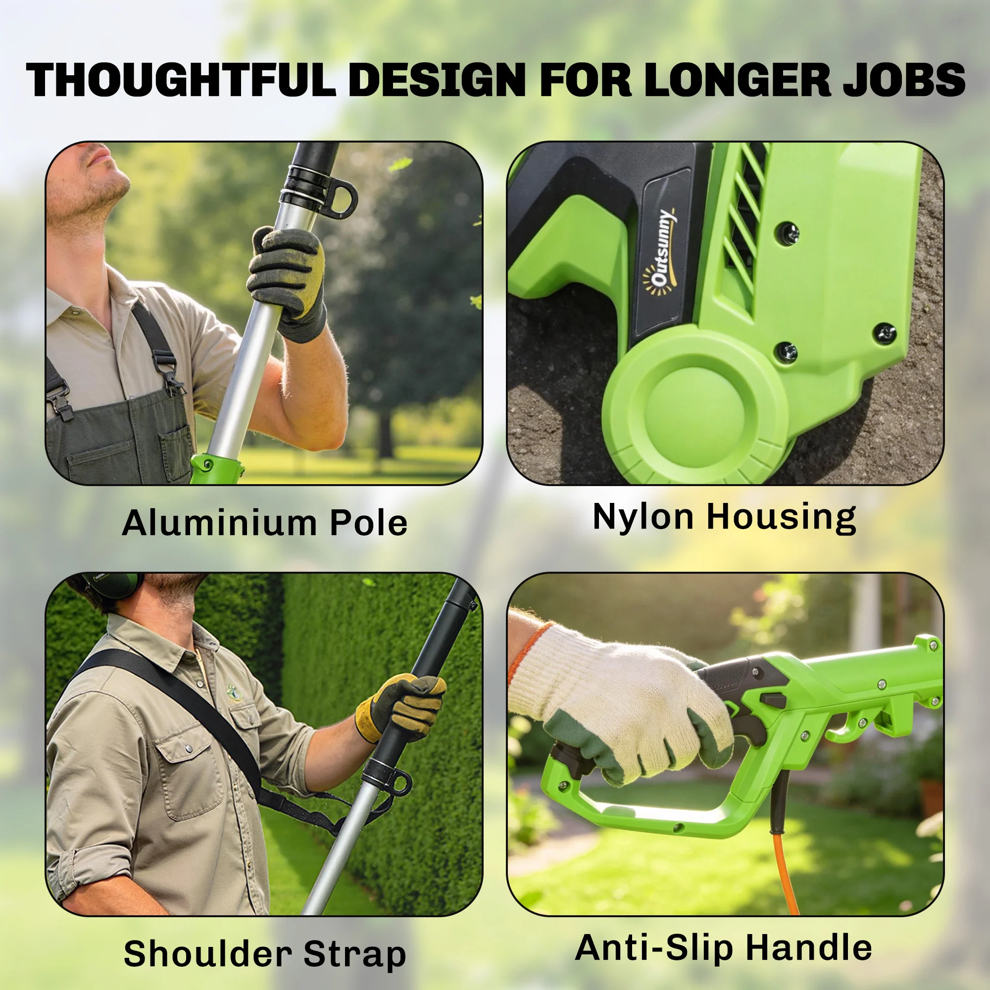 2.6 m Extendable Hedge Trimmer with 90° Head and 10 m Cable - Image 10