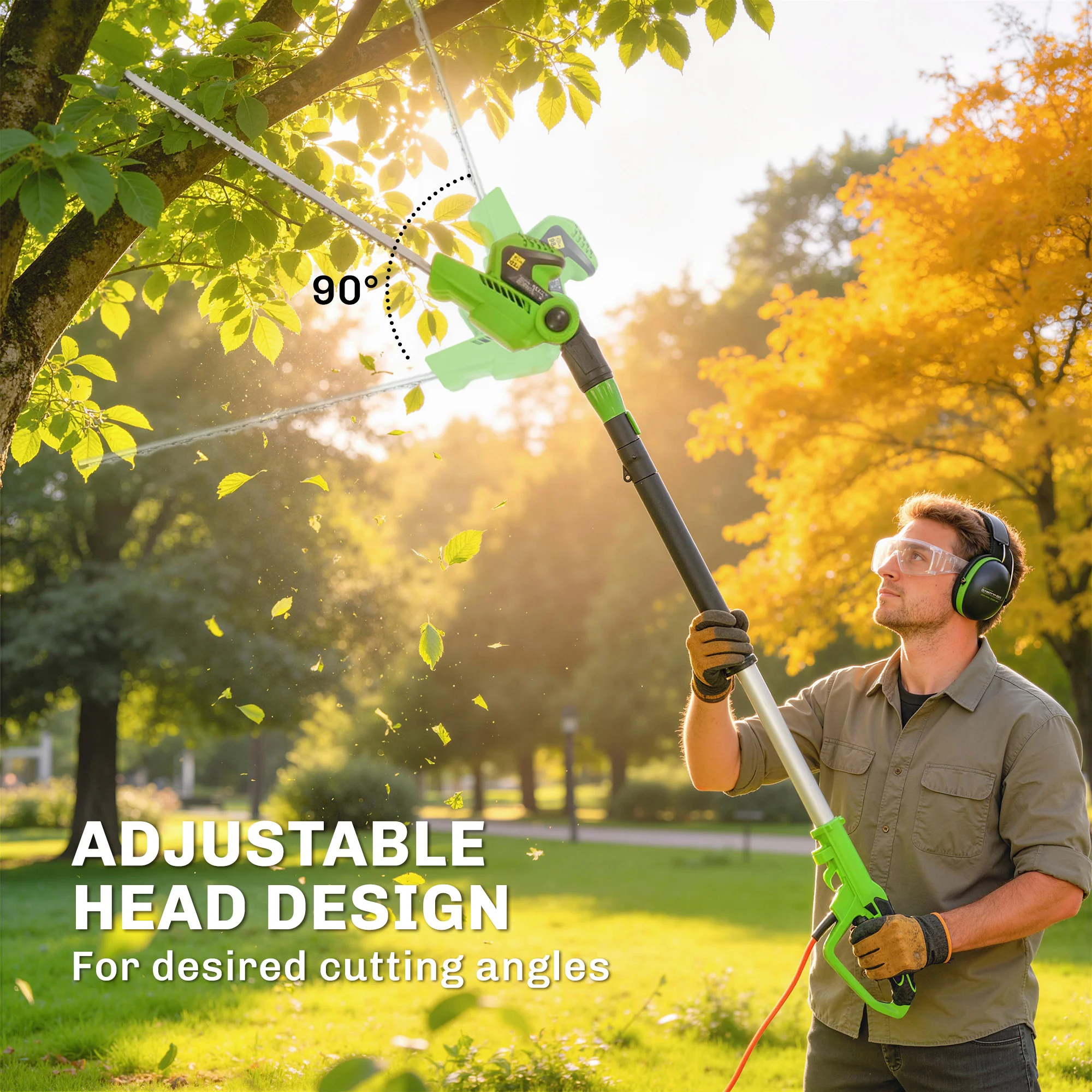 2.6 m Extendable Hedge Trimmer with 90° Head and 10 m Cable - Image 7