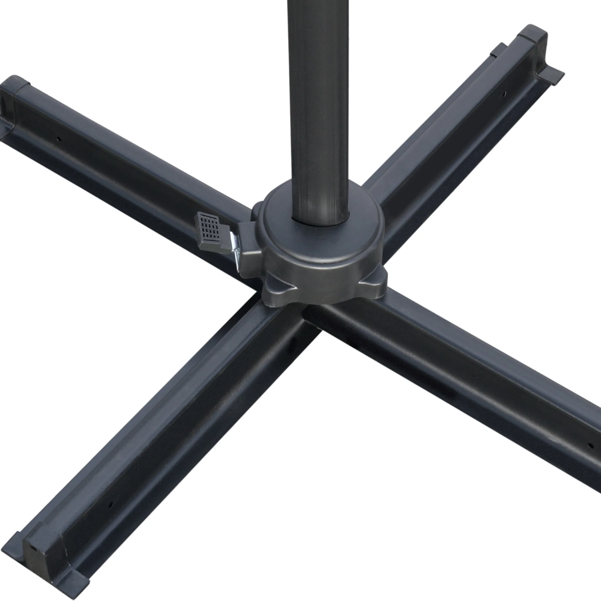 2.7 x 2.7 m Square Overhanging Parasol with Tilt,  Aluminium Frame & 360° Rotation, Grey - Image 11