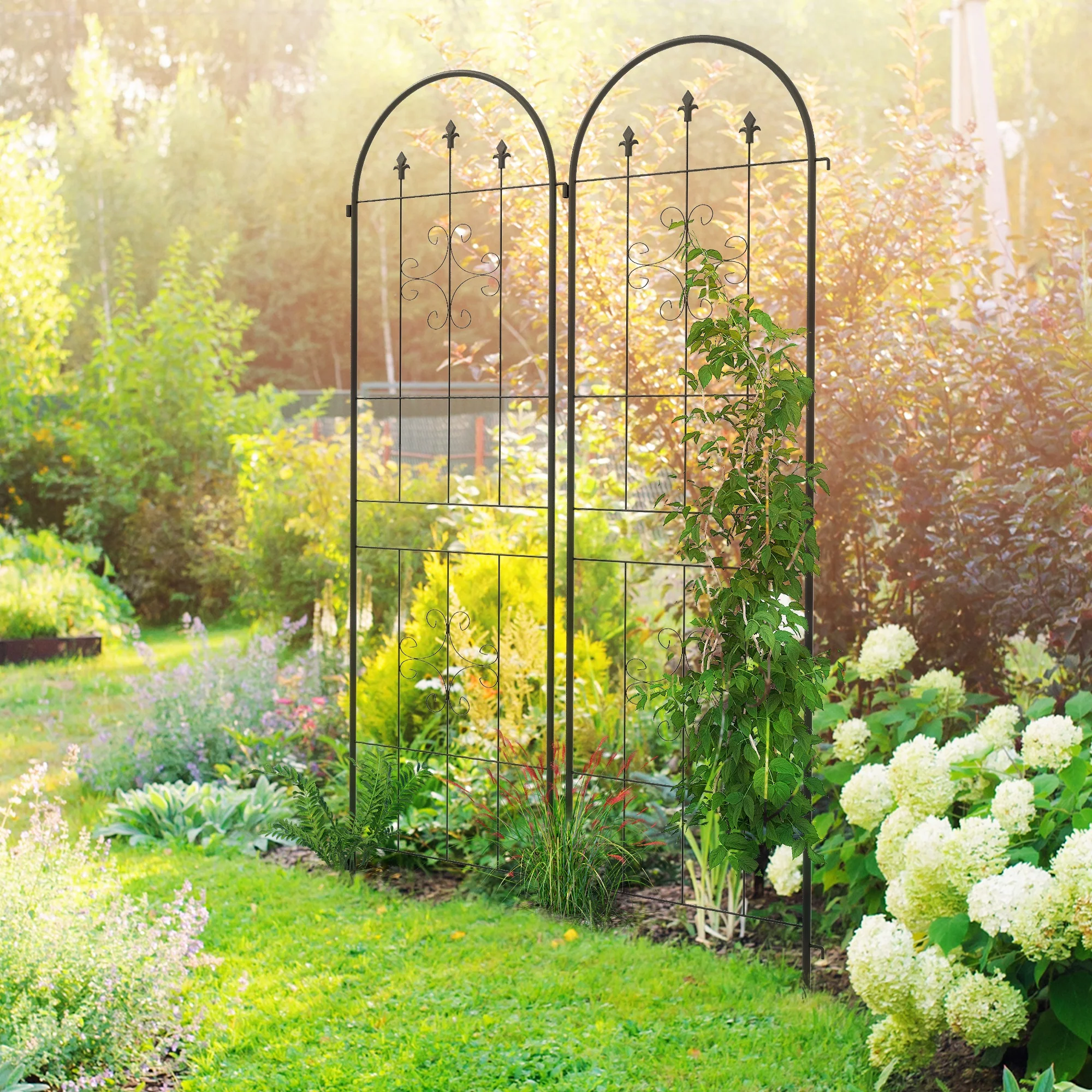 2-Pack 20" x 71" Metal Garden Trellis with Arrow Design - Image 3