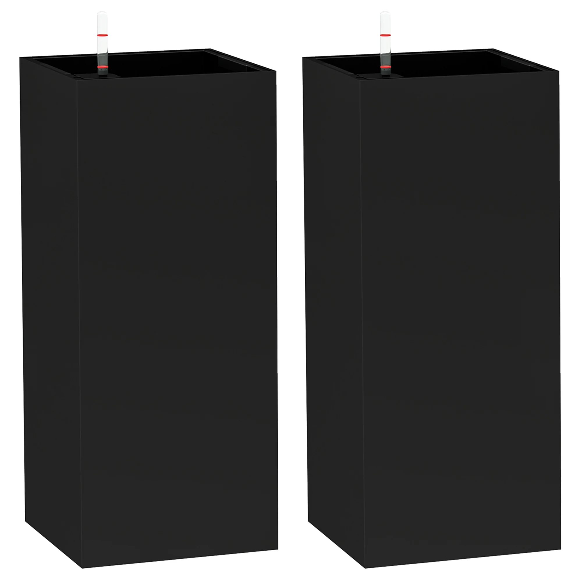 26" Plastic Planter Box 2-Pack with Water Level Indicator, Drainage Hole and Plug, Black - Image 12