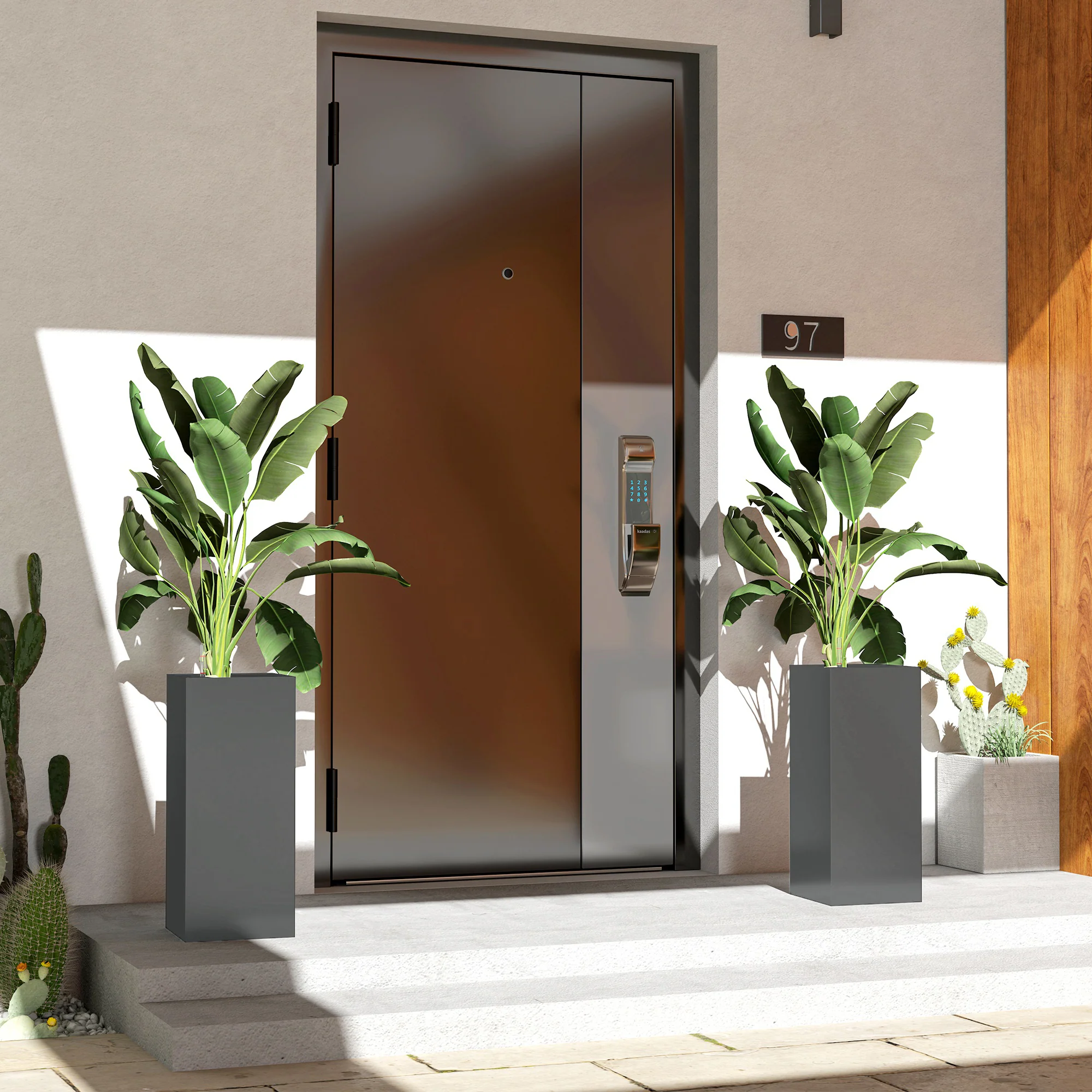 26" Plastic Planter Box 2-Pack with Water Level Indicator, Drainage Hole and Plug, Dark Grey - Image 3