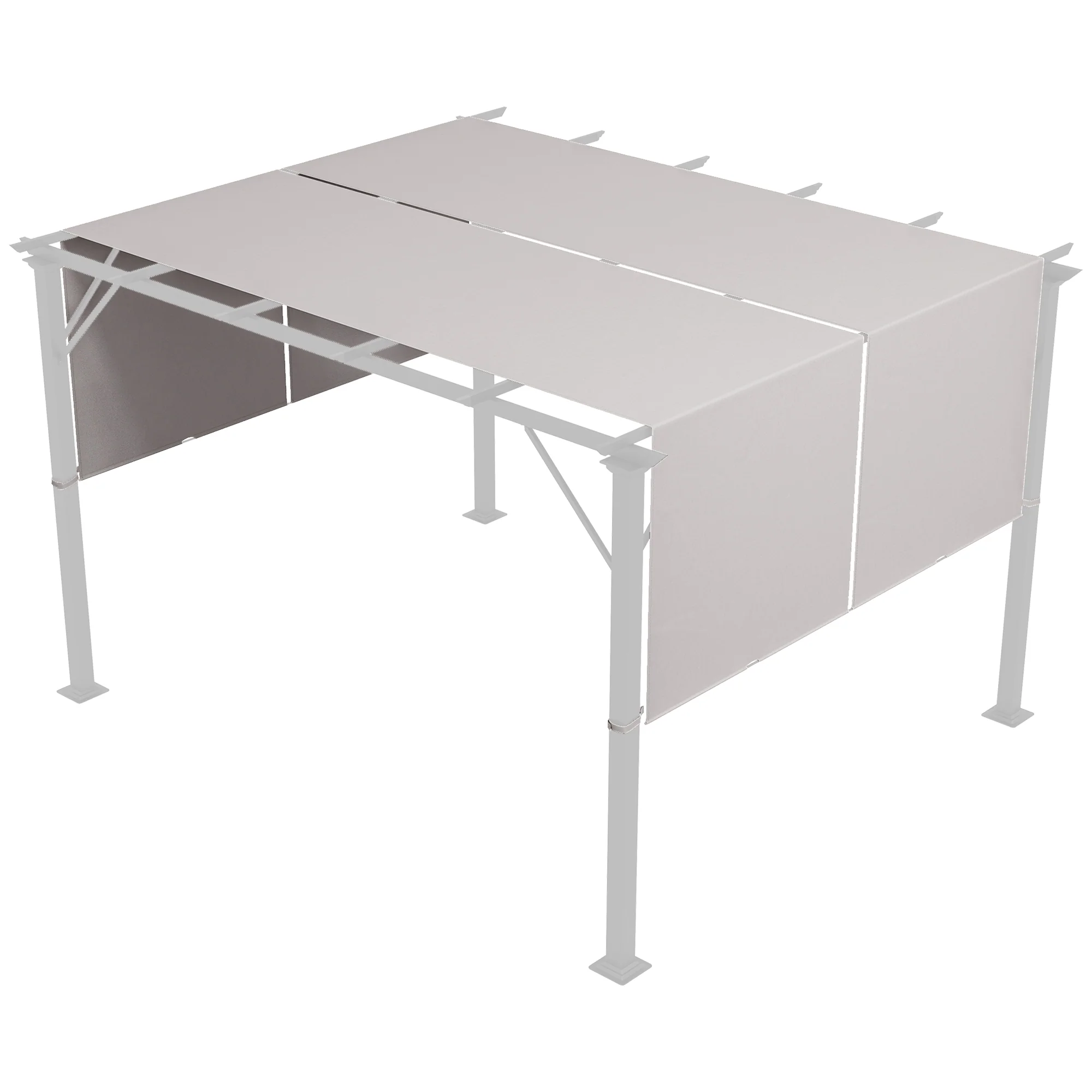 2-Pack 16' x 4' UV-Blocking Pergola Shade Covers, for 10 x 10ft Pergola, Khaki - Image 12