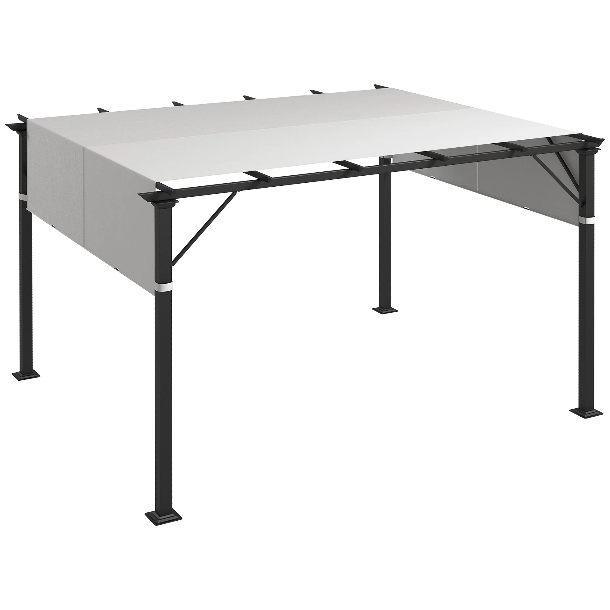 2-Pack 16' x 4' UV-Blocking Pergola Shade Covers, for 10 x 10ft Pergola, Light Grey