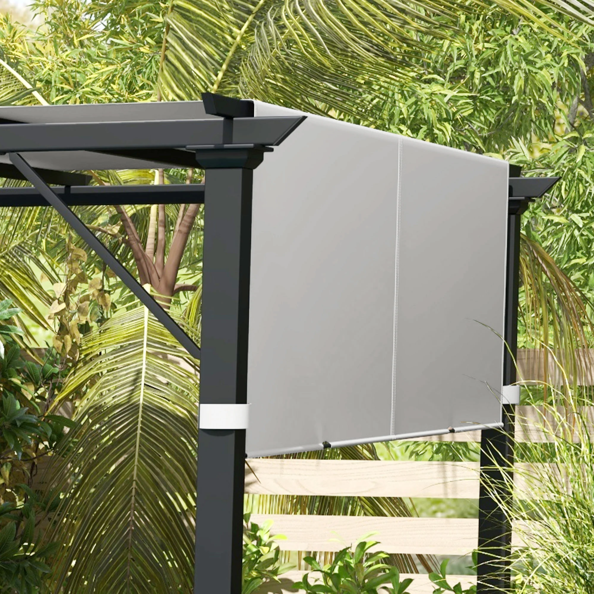 2-Pack 16' x 4' UV-Blocking Pergola Shade Covers, for 10 x 10ft Pergola, Light Grey - Image 10