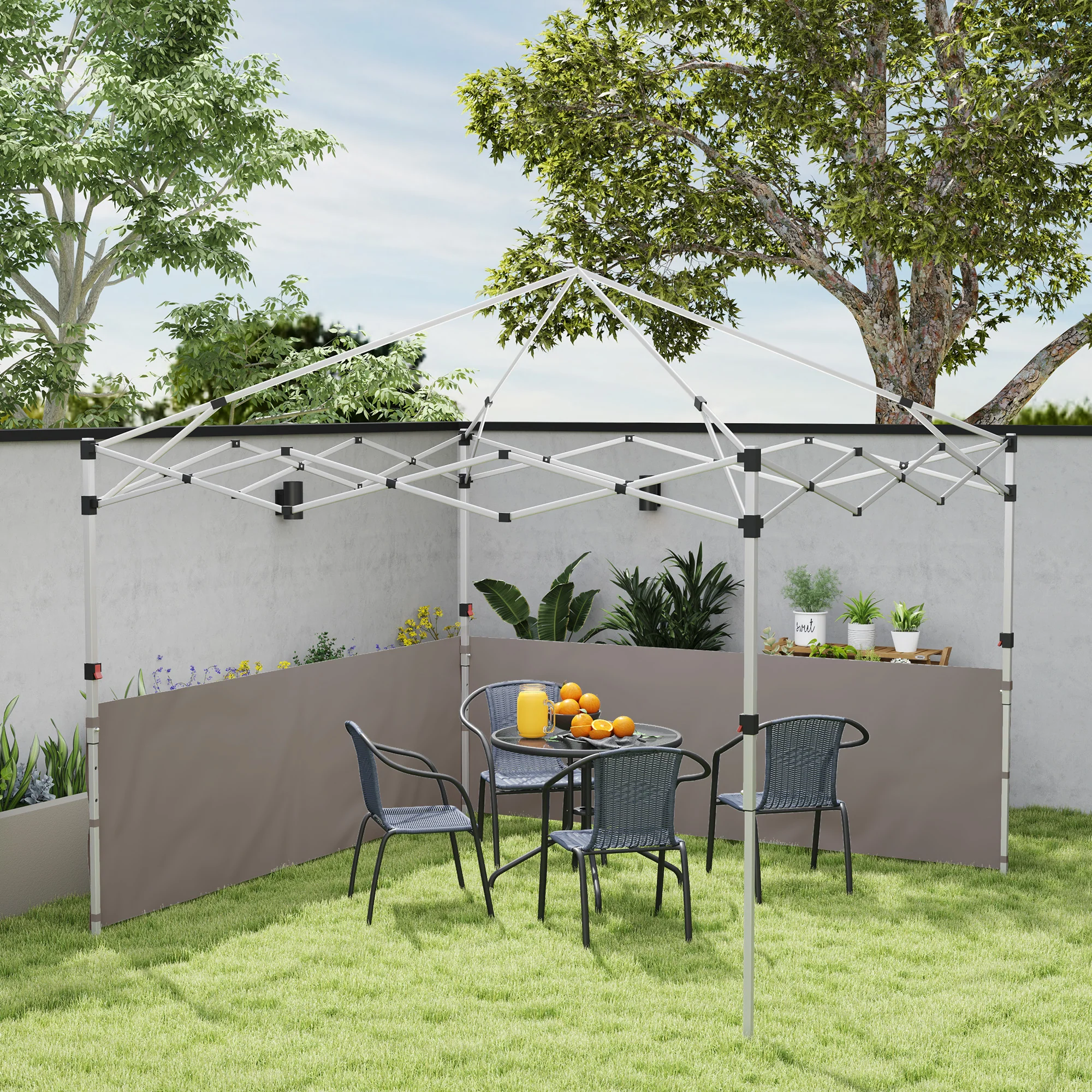 2-Pack Half Sidewalls for 10' x 10'/20' Canopy,UPF 30+ UV-Resistant, Grey - Image 4