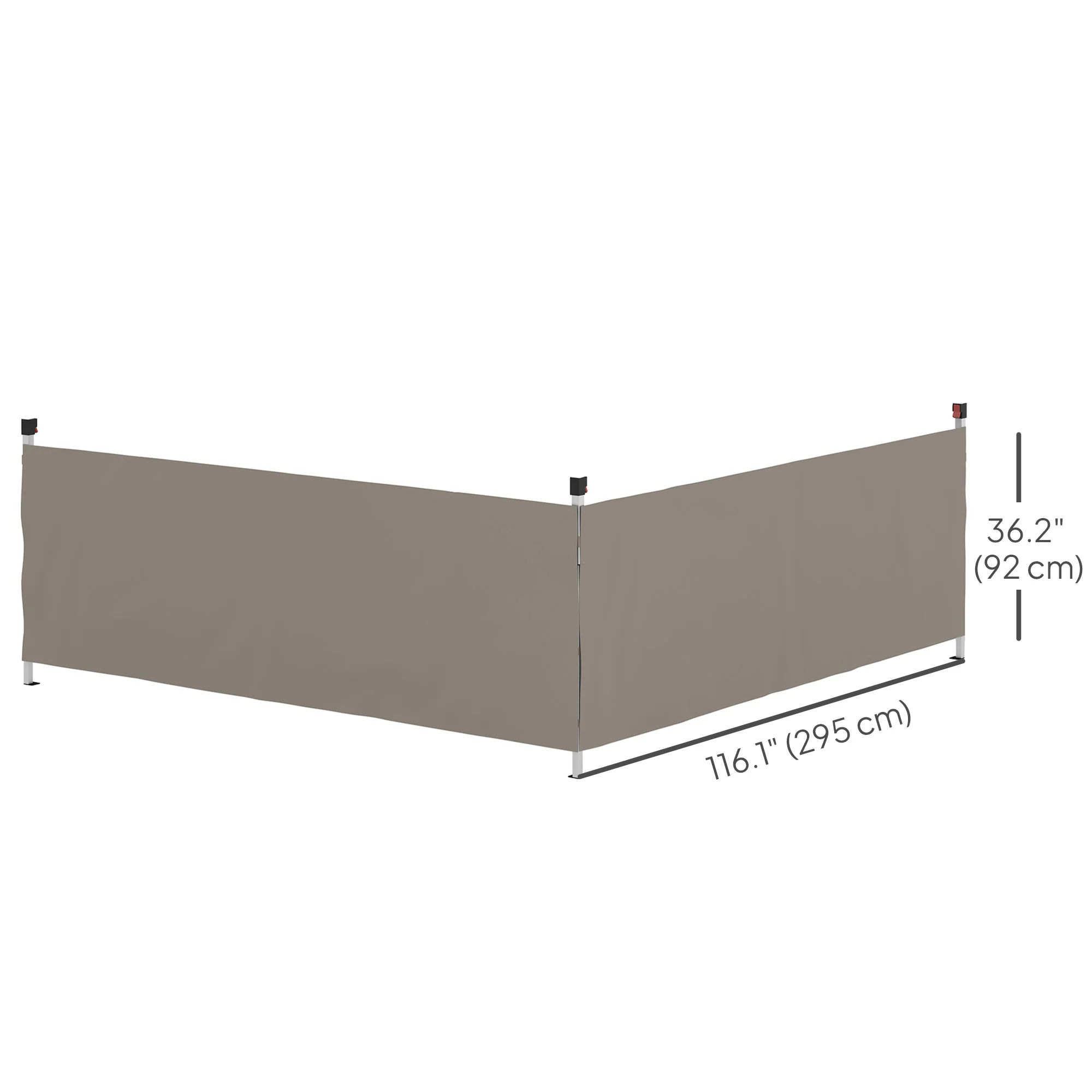 2-Pack Half Sidewalls for 10' x 10'/20' Canopy,UPF 30+ UV-Resistant, Grey - Image 5