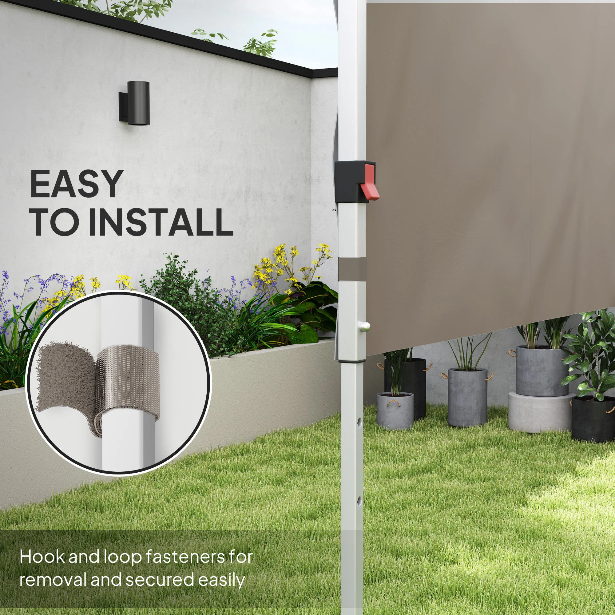 2-Pack Half Sidewalls for 10' x 10'/20' Canopy,UPF 30+ UV-Resistant, Grey - Image 8