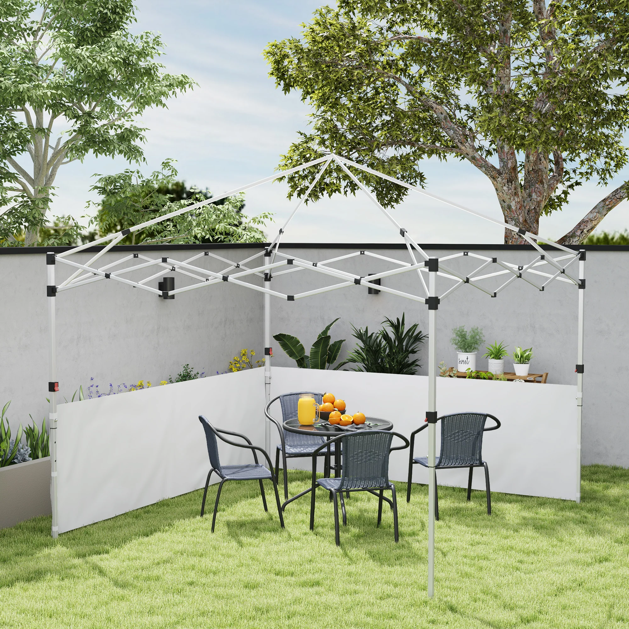 2-Pack Half Sidewalls for 10' x 10'/20' Canopy,UPF 30+ UV-Resistant, White - Image 4
