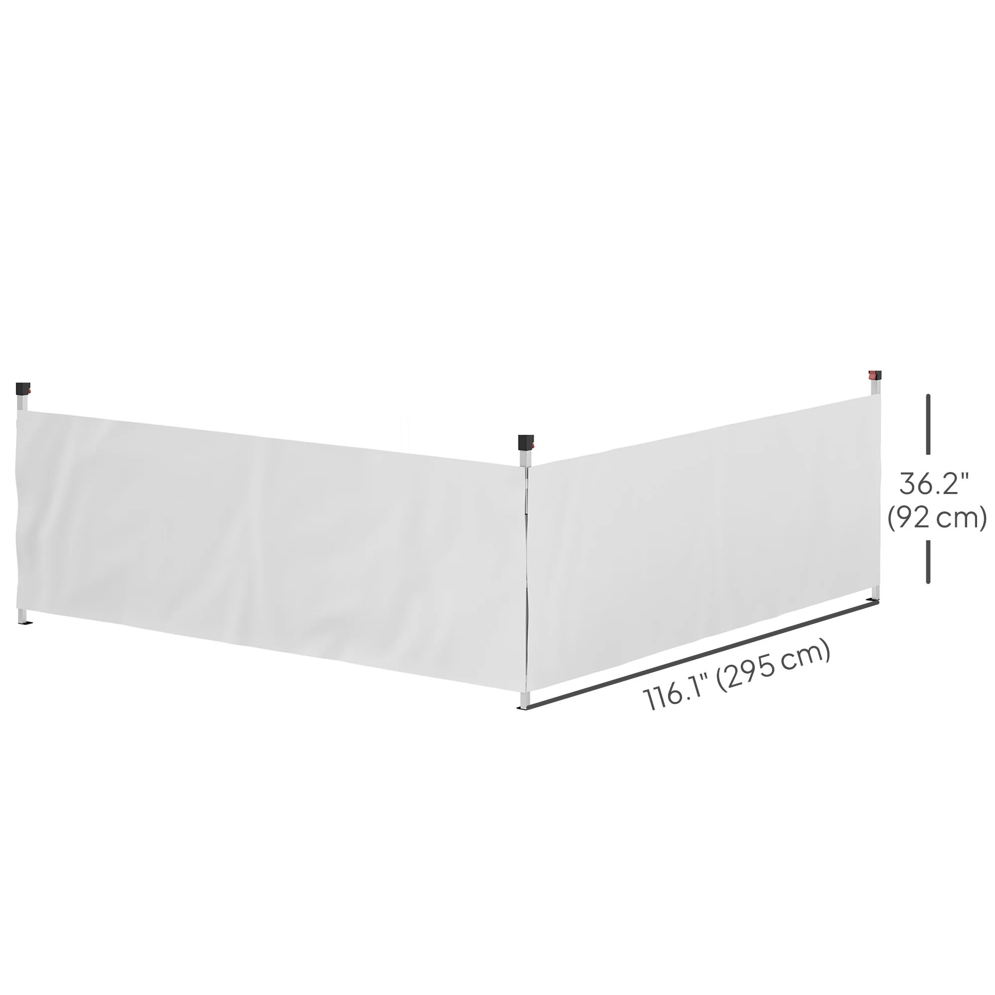 2-Pack Half Sidewalls for 10' x 10'/20' Canopy,UPF 30+ UV-Resistant, White - Image 5