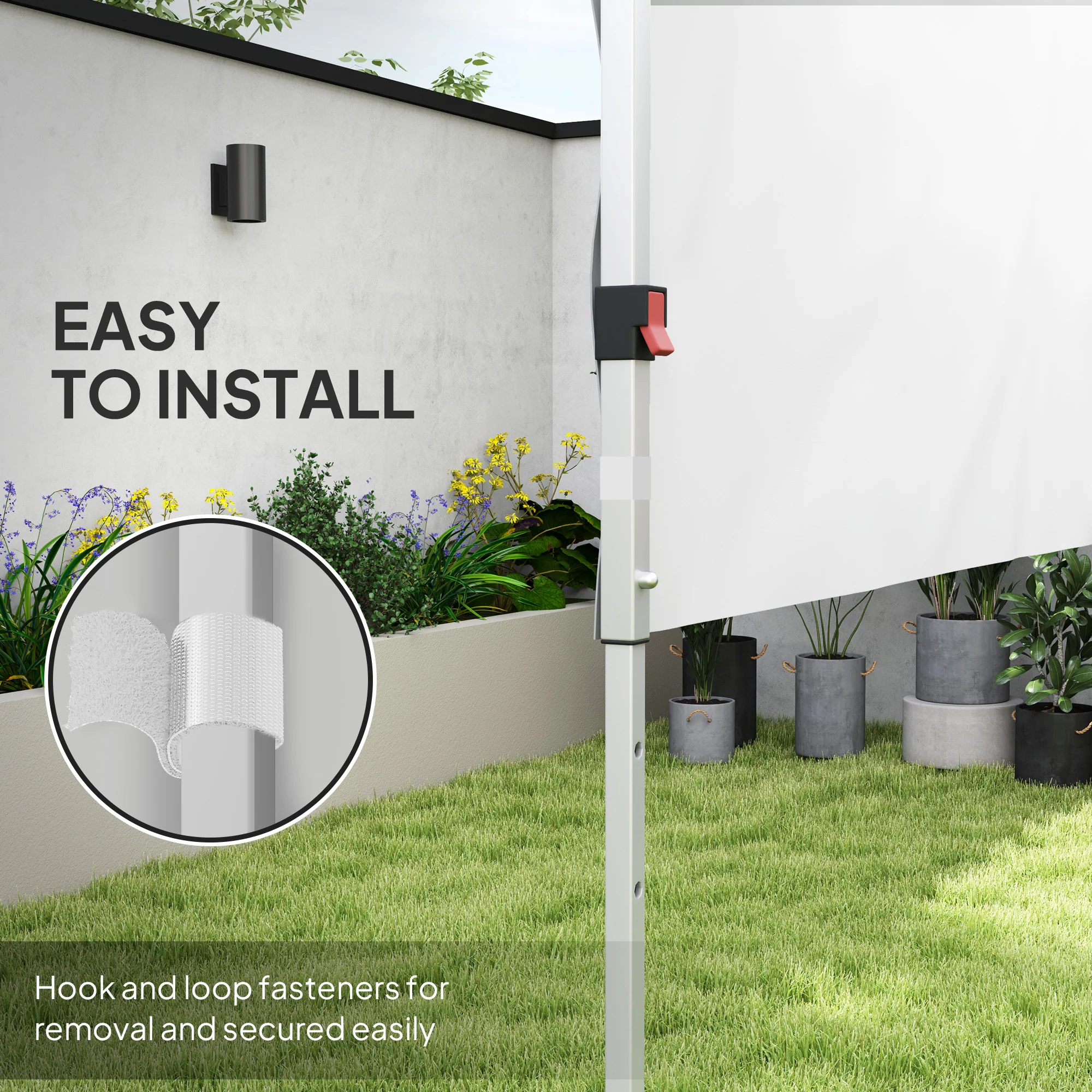 2-Pack Half Sidewalls for 10' x 10'/20' Canopy,UPF 30+ UV-Resistant, White - Image 8