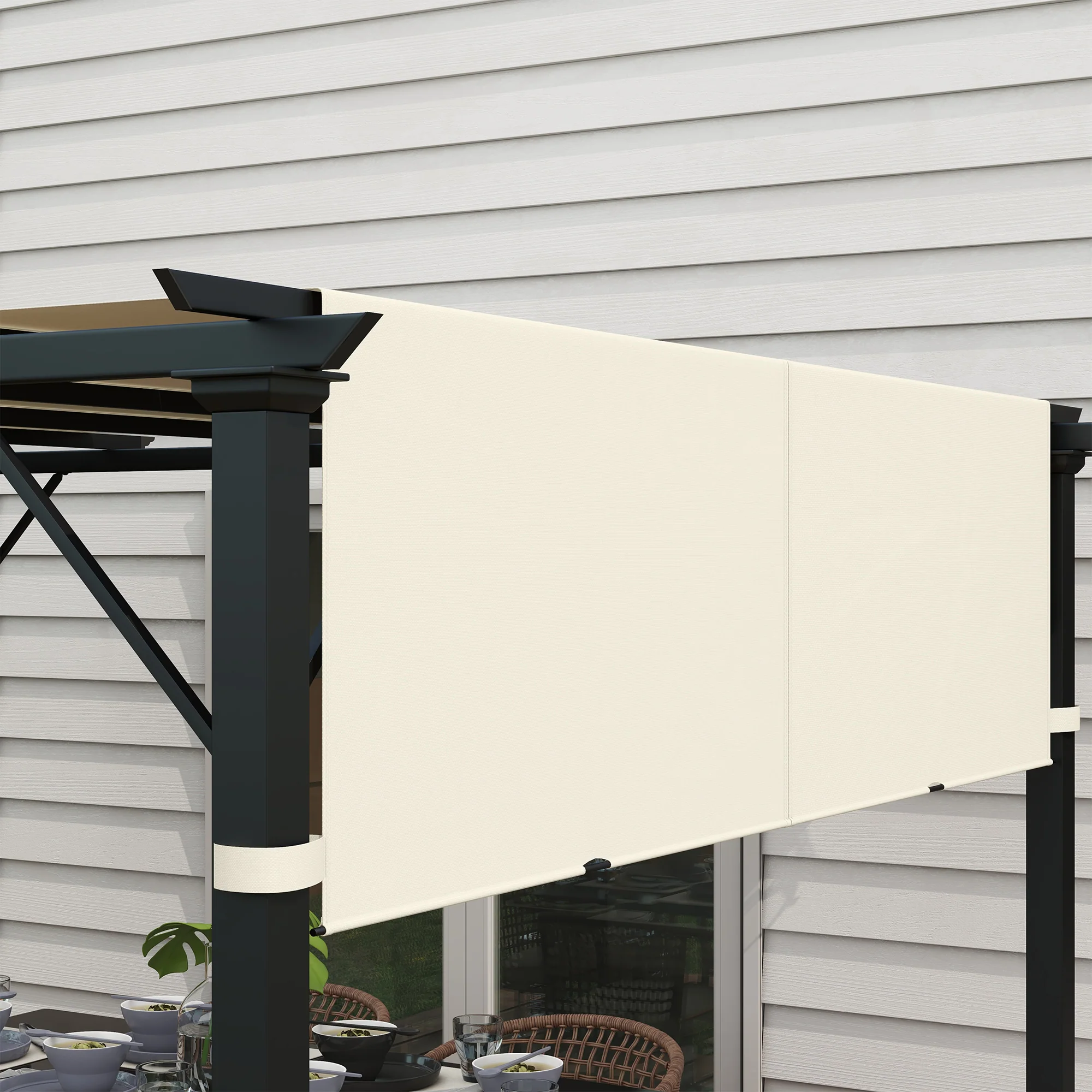 2 PCS UV Protection Pergola Cover, Easy to Install, for 3 x 3m Pergola, Cream White - Image 11