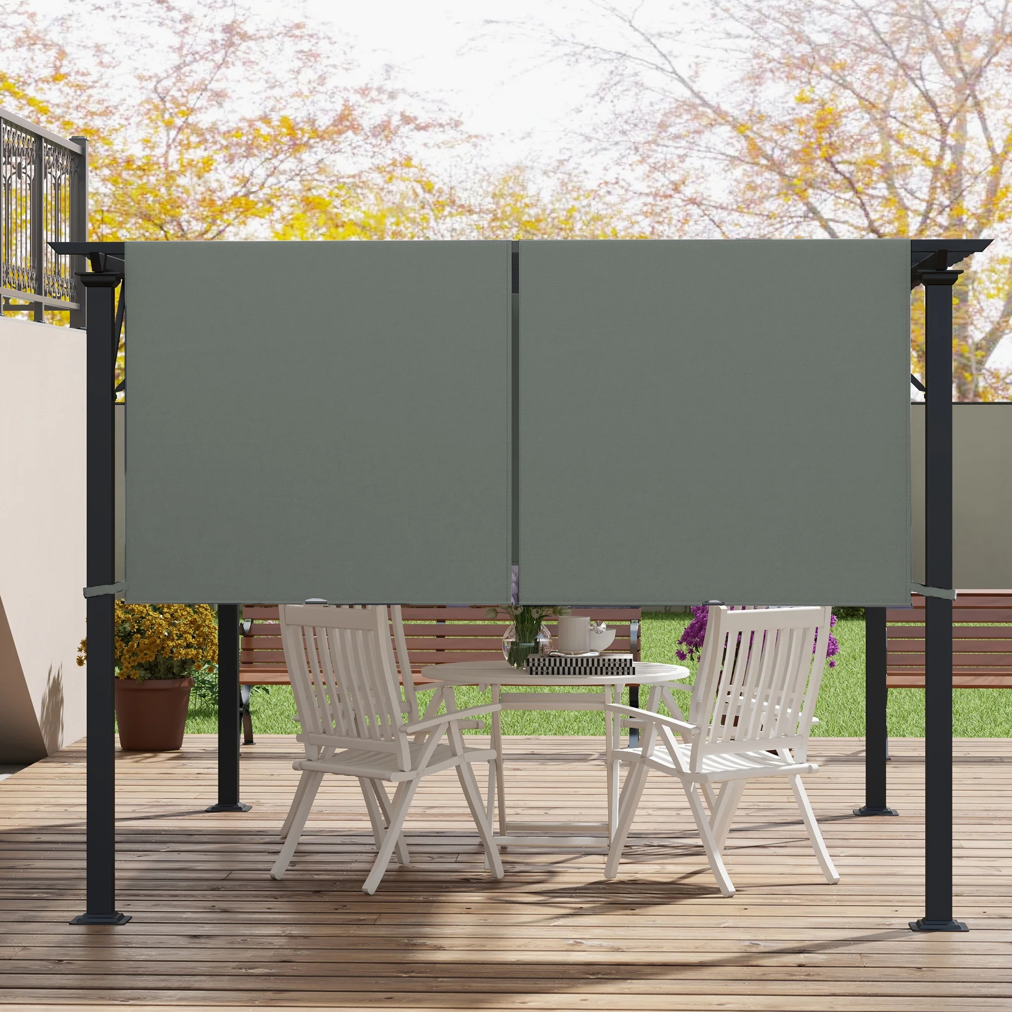 2 PCS UV Protection Pergola Cover, Easy to Install, for 3 x 3m Pergola, Dark Grey - Image 11