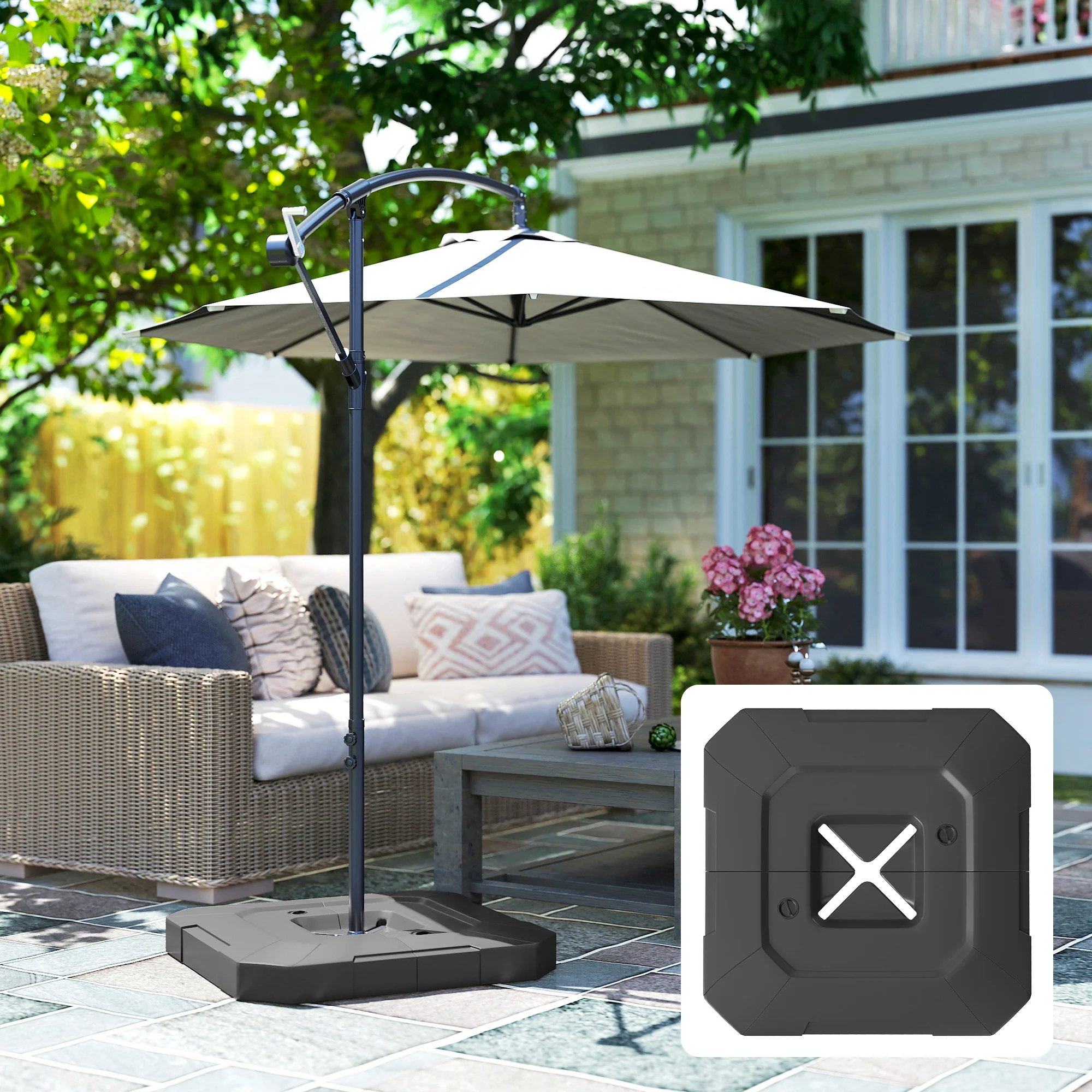 2-Piece Cantilever Umbrella Base Weight Set, 231 lb, Black - Image 11