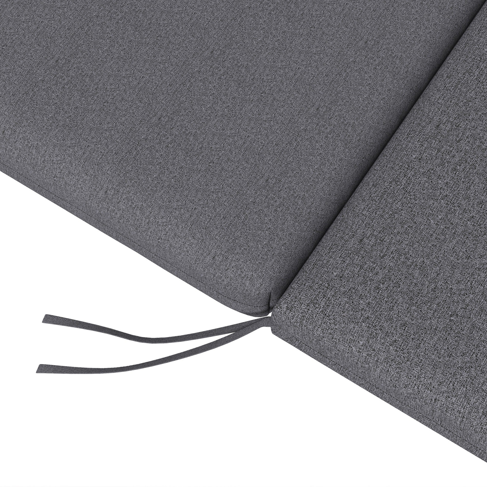 2-Piece Patio Chair Cushion Pillows Replacement, Back & Seat Cushions Set with Ties, Grey - Image 10