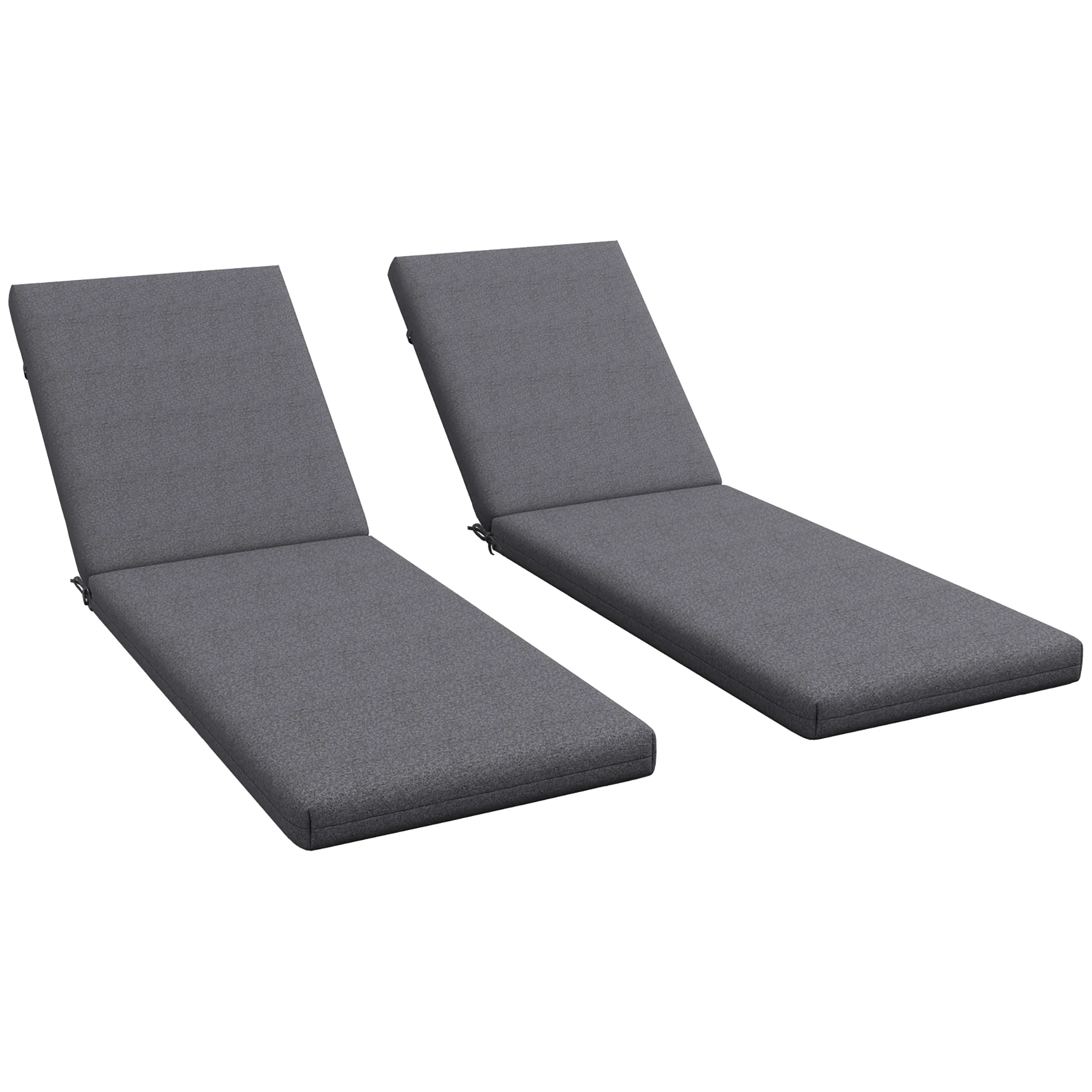 2-Piece Patio Chair Cushion Pillows Replacement, Back & Seat Cushions Set with Ties, Grey - Image 12