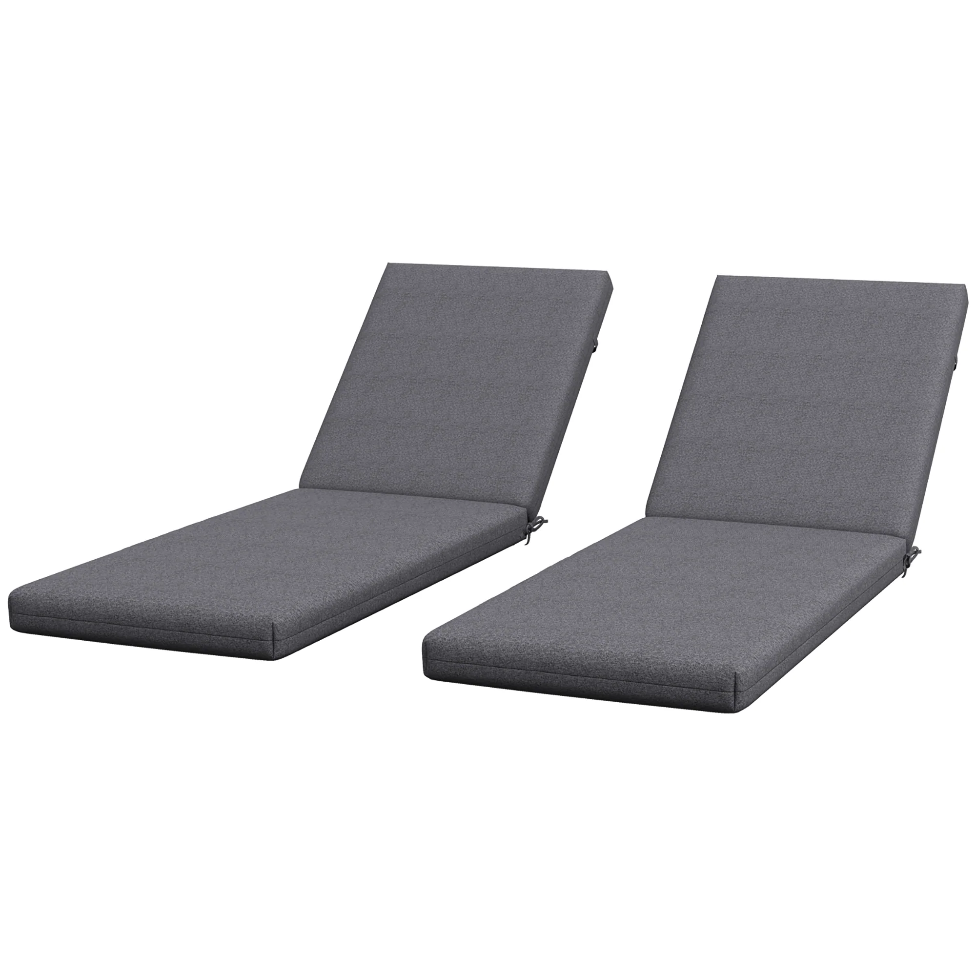 2-Piece Patio Chair Cushion Pillows Replacement, Back & Seat Cushions Set with Ties, Grey - Image 2